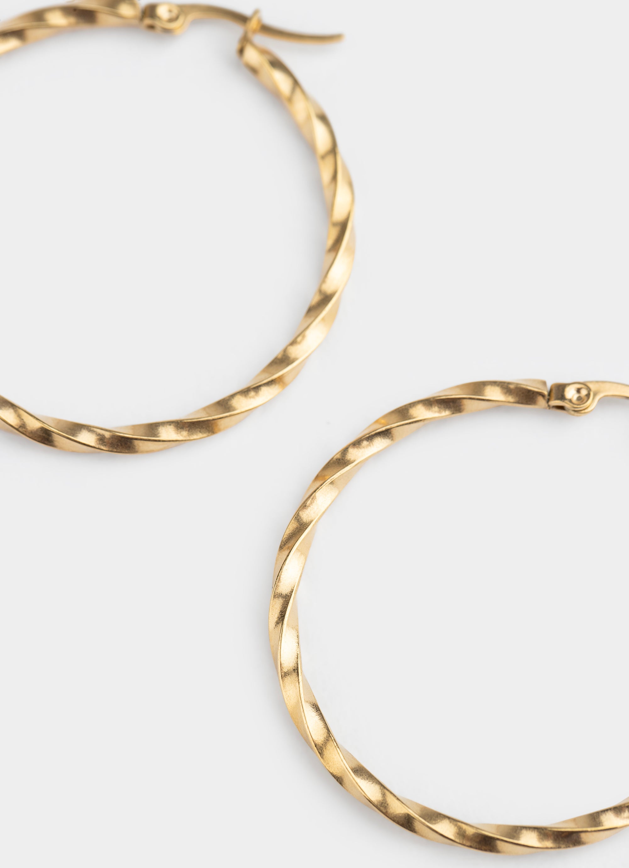 Thin Twist Hoop Earrings - 14K Gold Plated