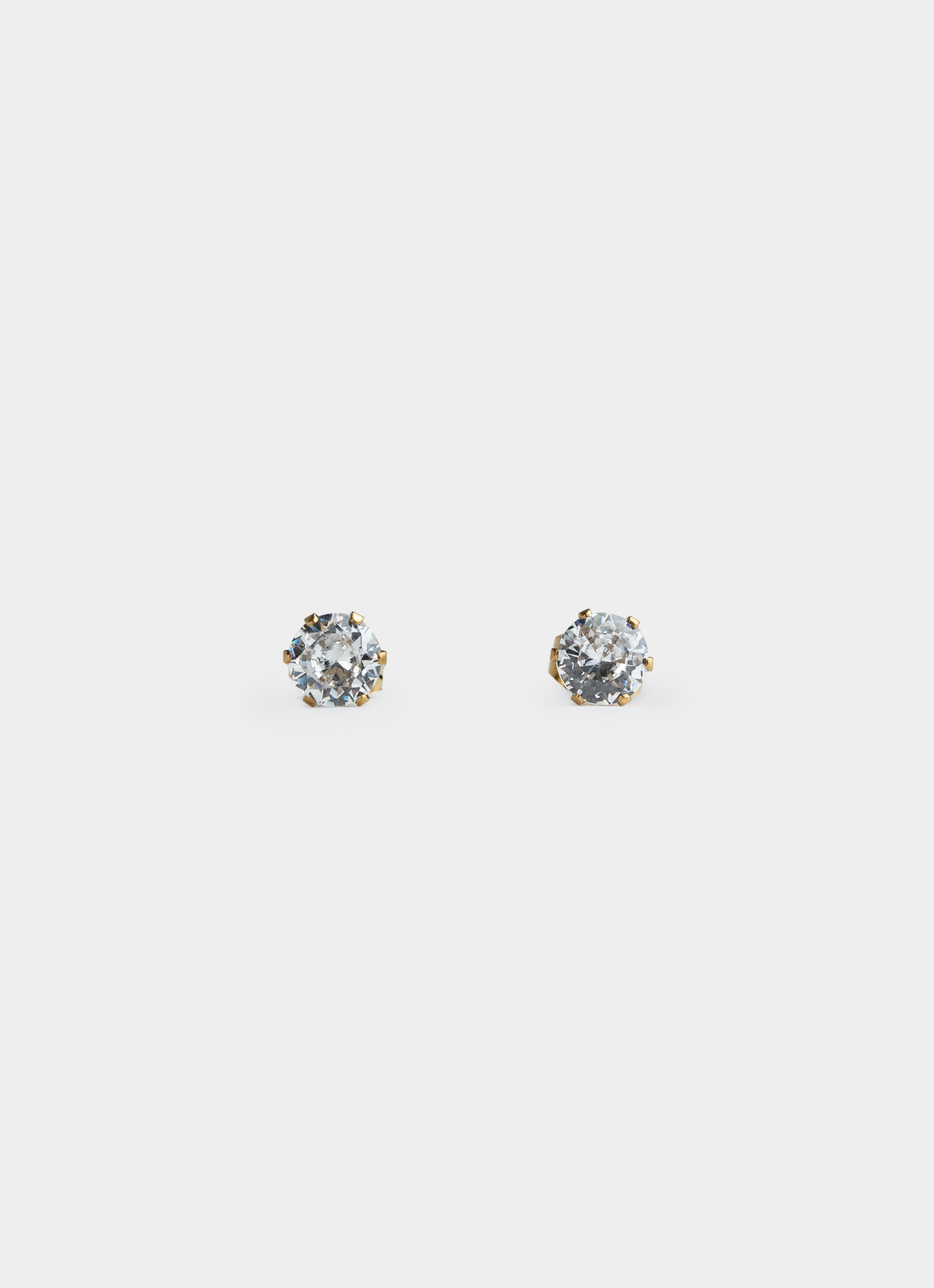 Solitaire Stud Earrings - 18K Gold Plated