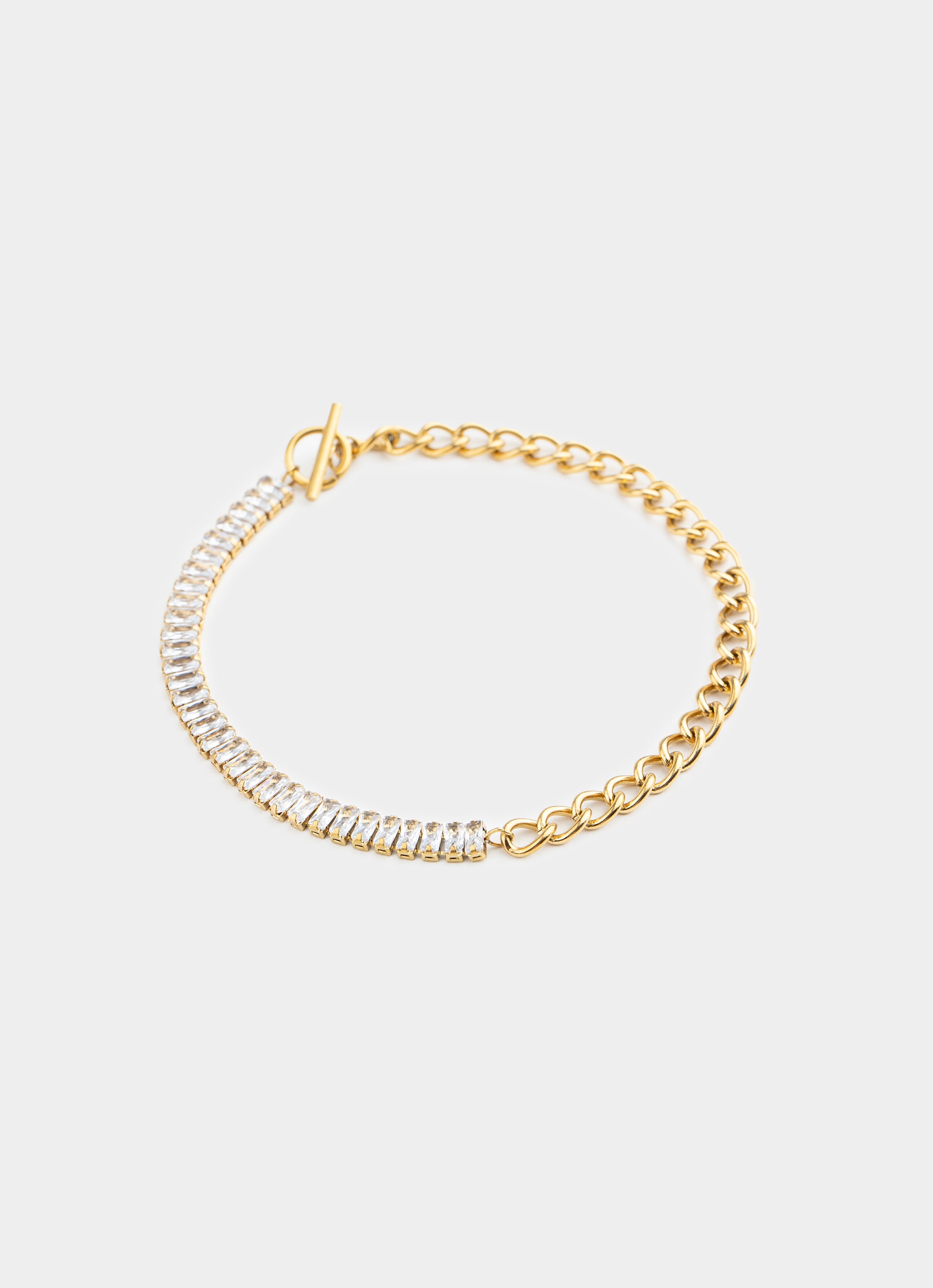 Bar and Clasp Double Bracelet - 18K Gold Plated