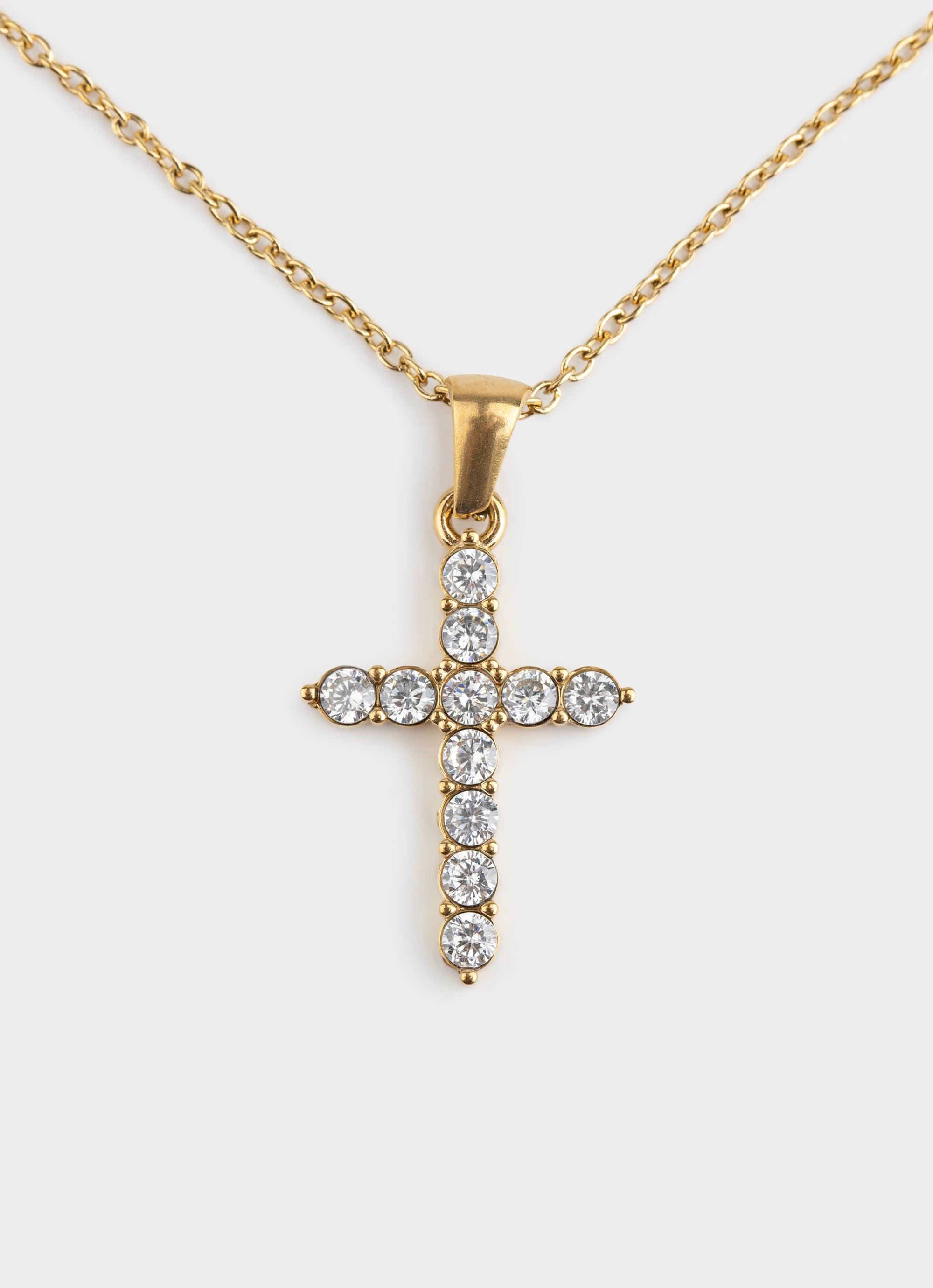 Icey Cross Necklace - 18K Gold Plated