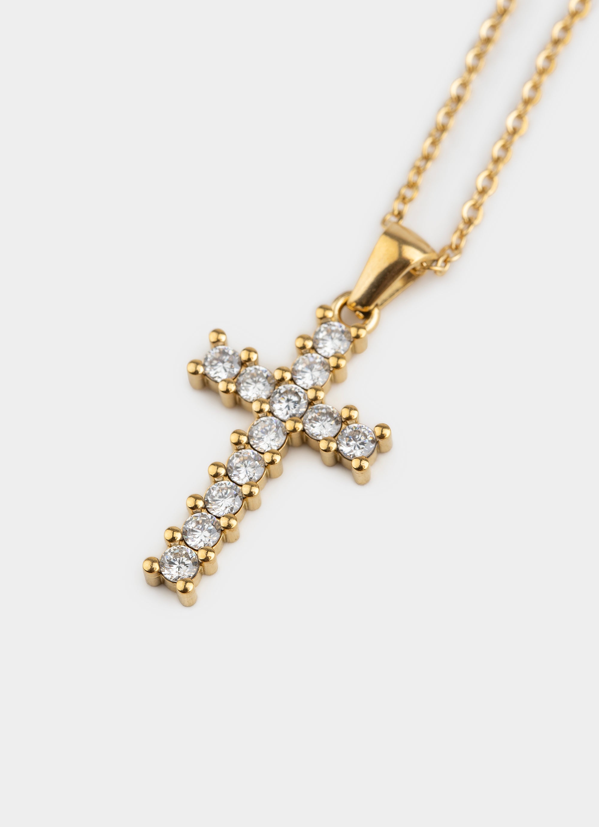 Vendetta Squared Icey Cross Necklace - 18K Gold Plated