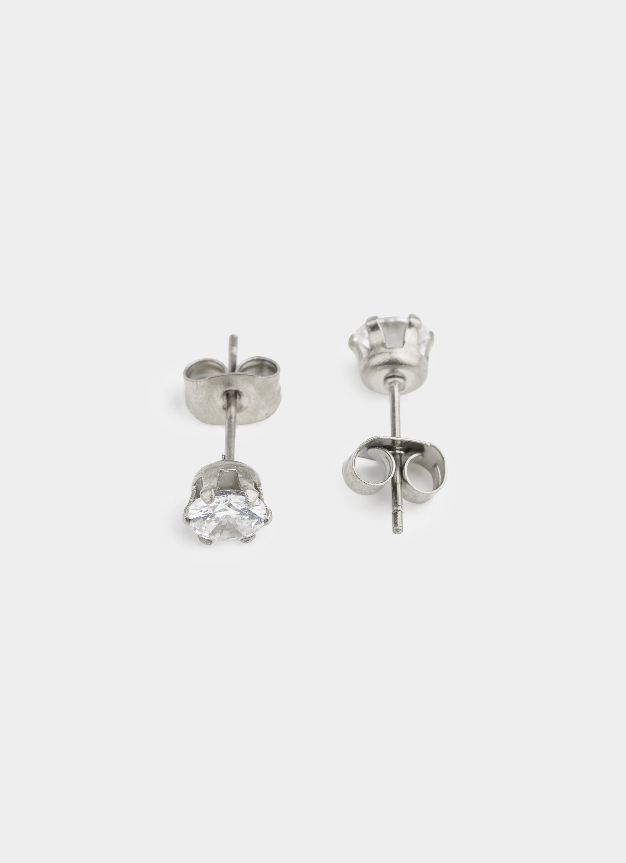 Solitaire Stud Earrings - Stainless Steel