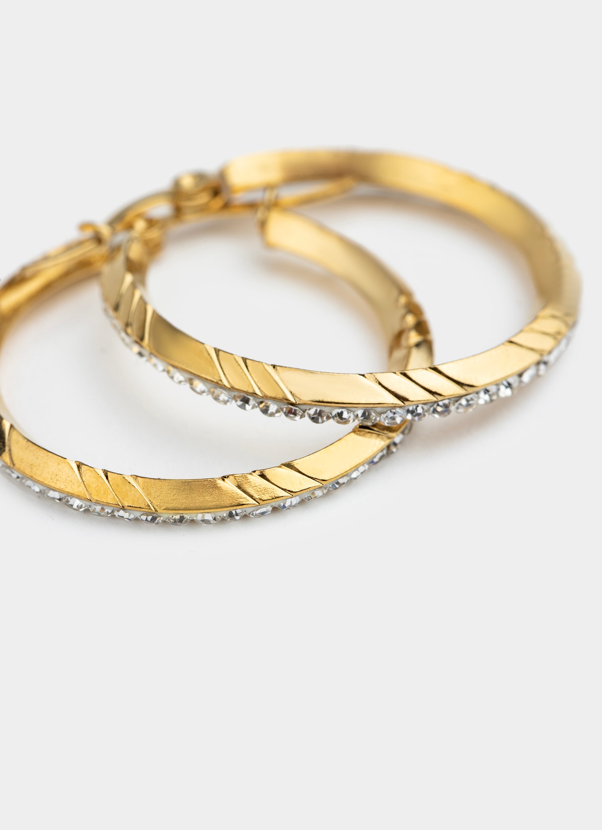 Ice Hoop Earring - 18K Gold Plated