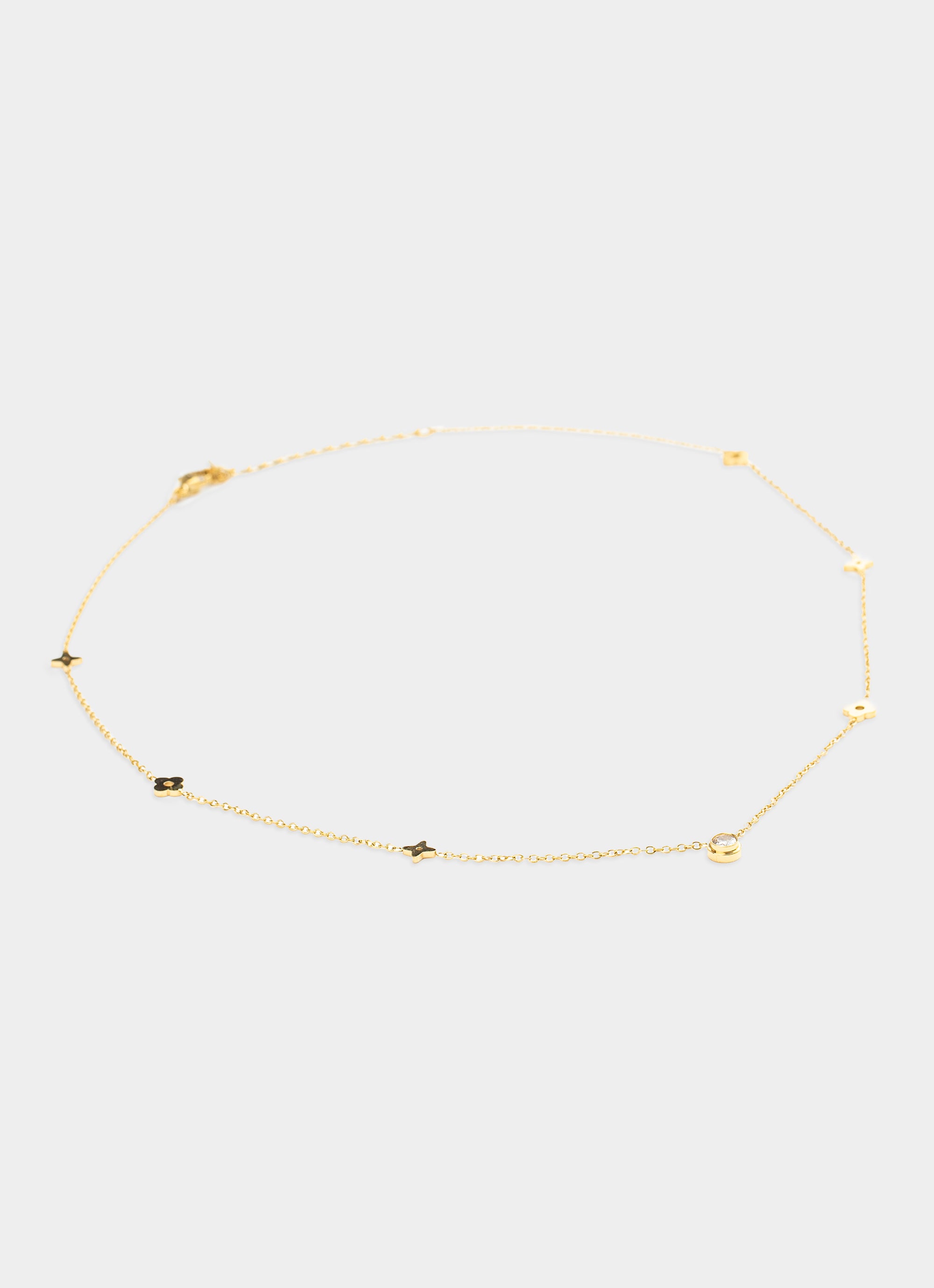 Four Leaf Clover Mini Charm Necklace - 18K Gold Plated