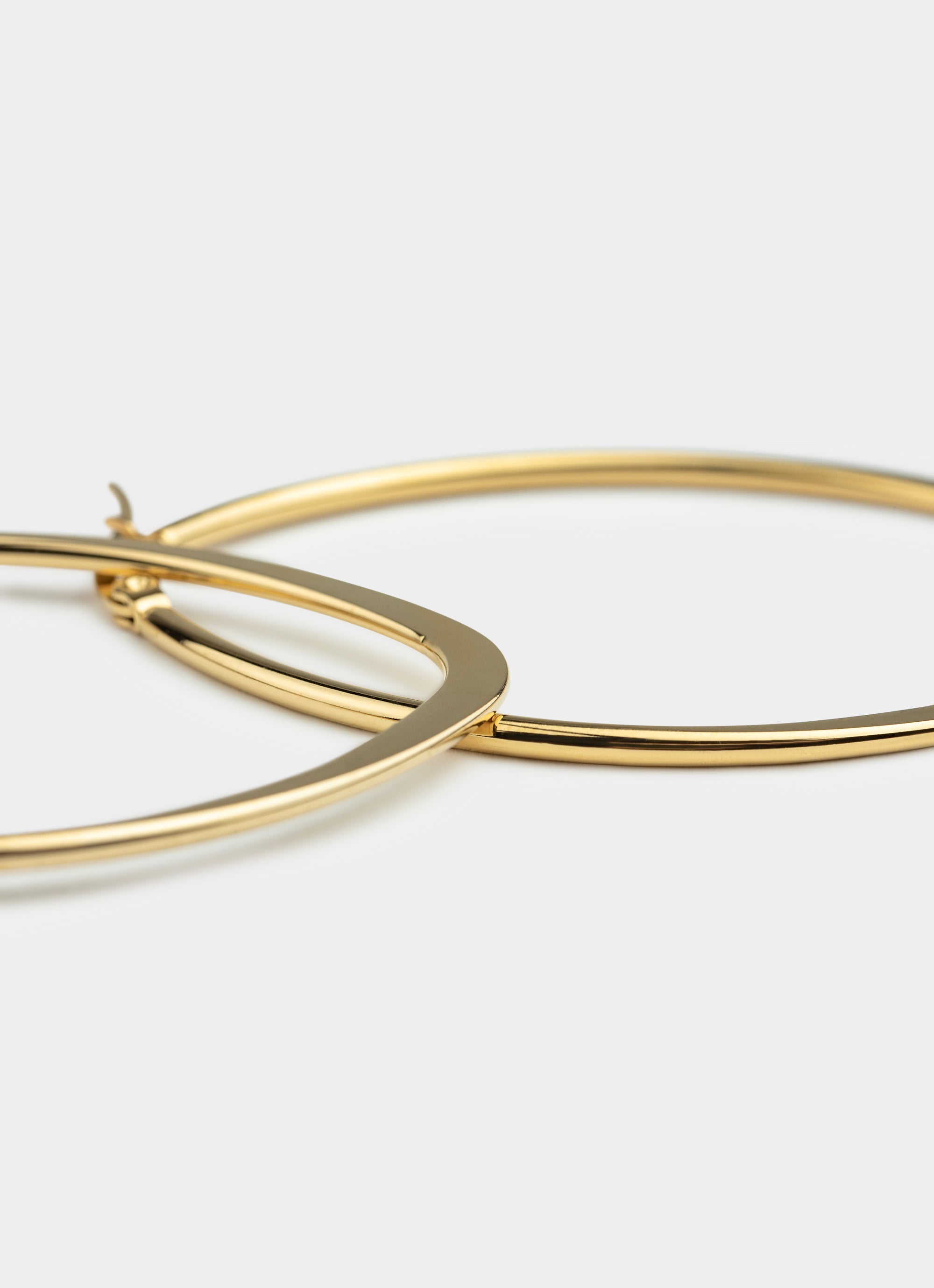 Flat Hoop Earrings - 18K Gold Plated