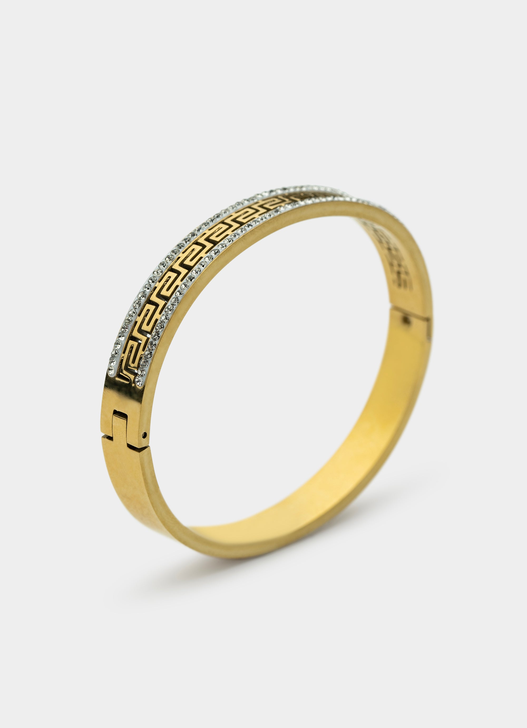 Greca Icy Bangle - 18K Gold Plated