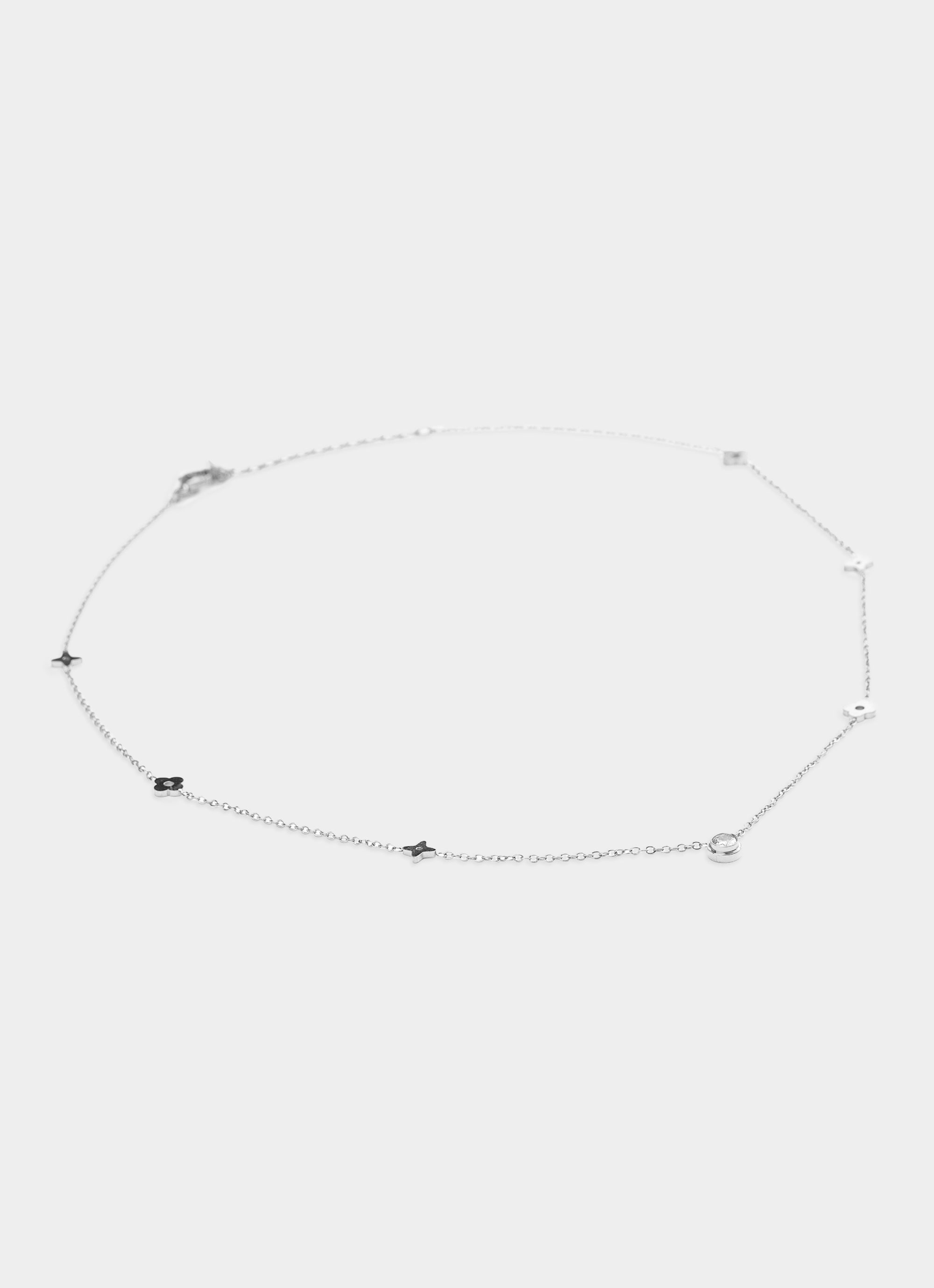4 Leaf Clover Mini Charm Necklace - Stainless Steel