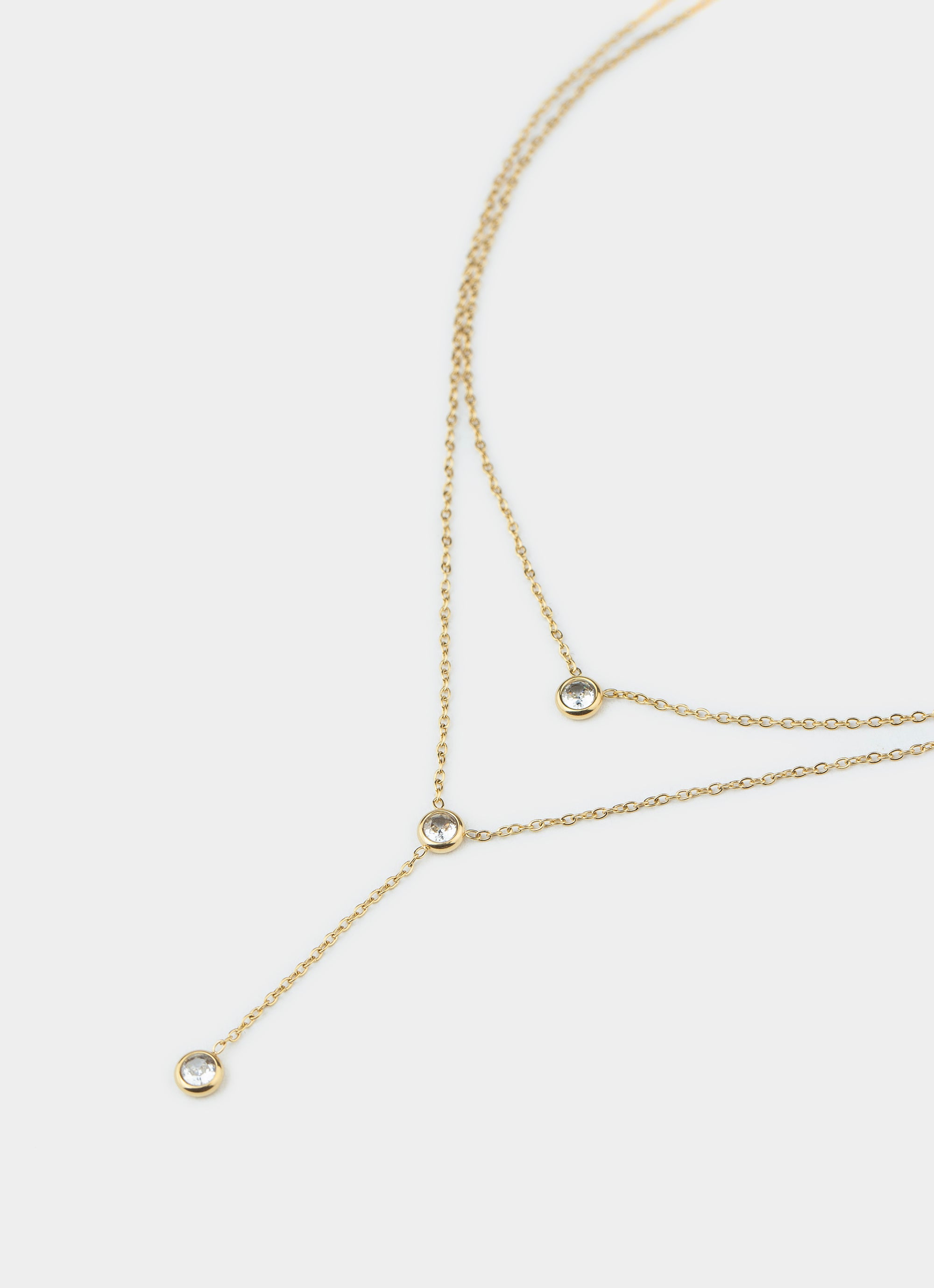 Mini Stud Stacker Necklace - 18k Gold Plated