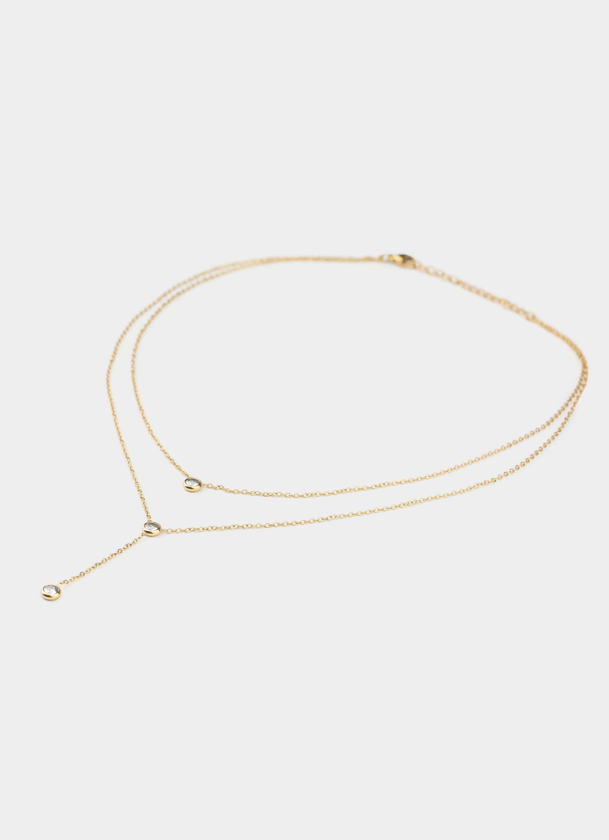 Mini Stud Stacker Necklace - 18k Gold Plated
