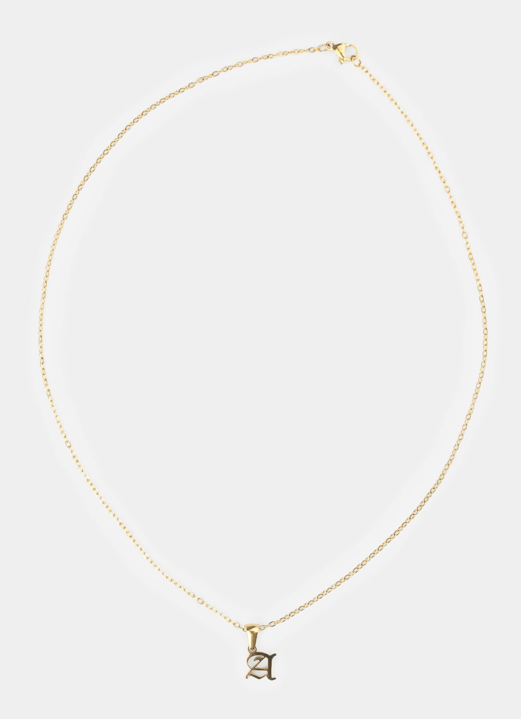 18K gold plated necklace – letter A pendant – Vendetta Jewellery