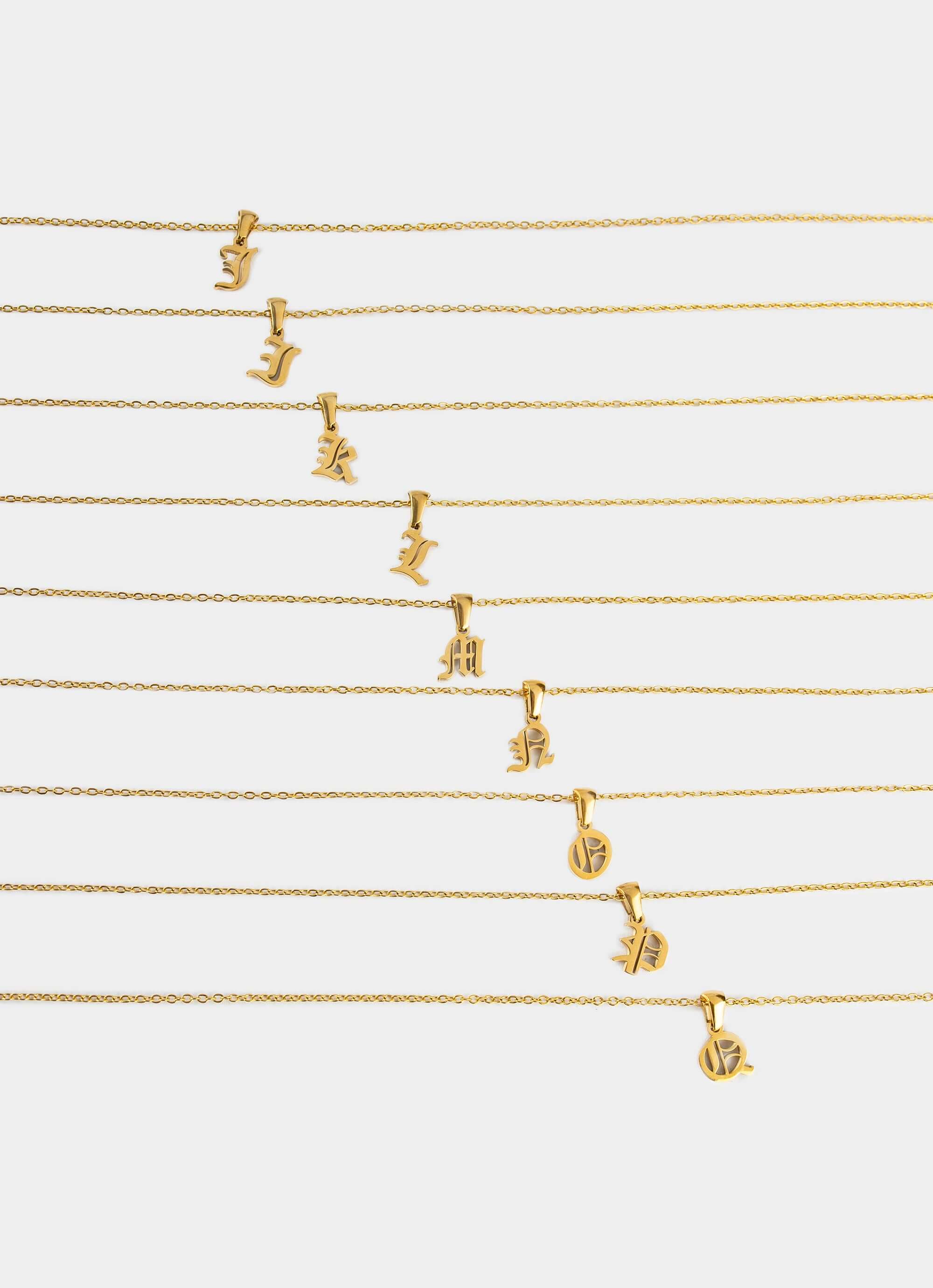 Gold plated necklace – letters A to Z – Vendetta Jewellery