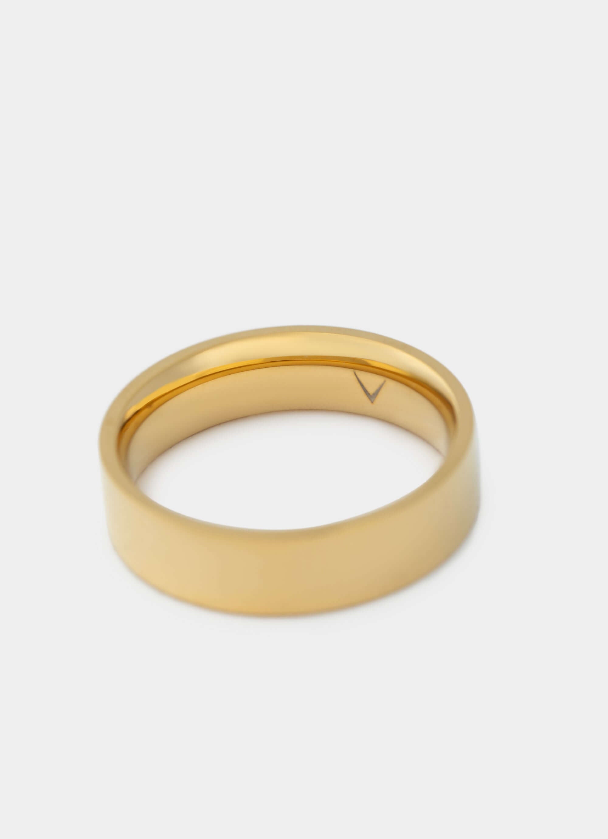 stainless steel ring – 6mm gold plated band – Vendetta Jewellery