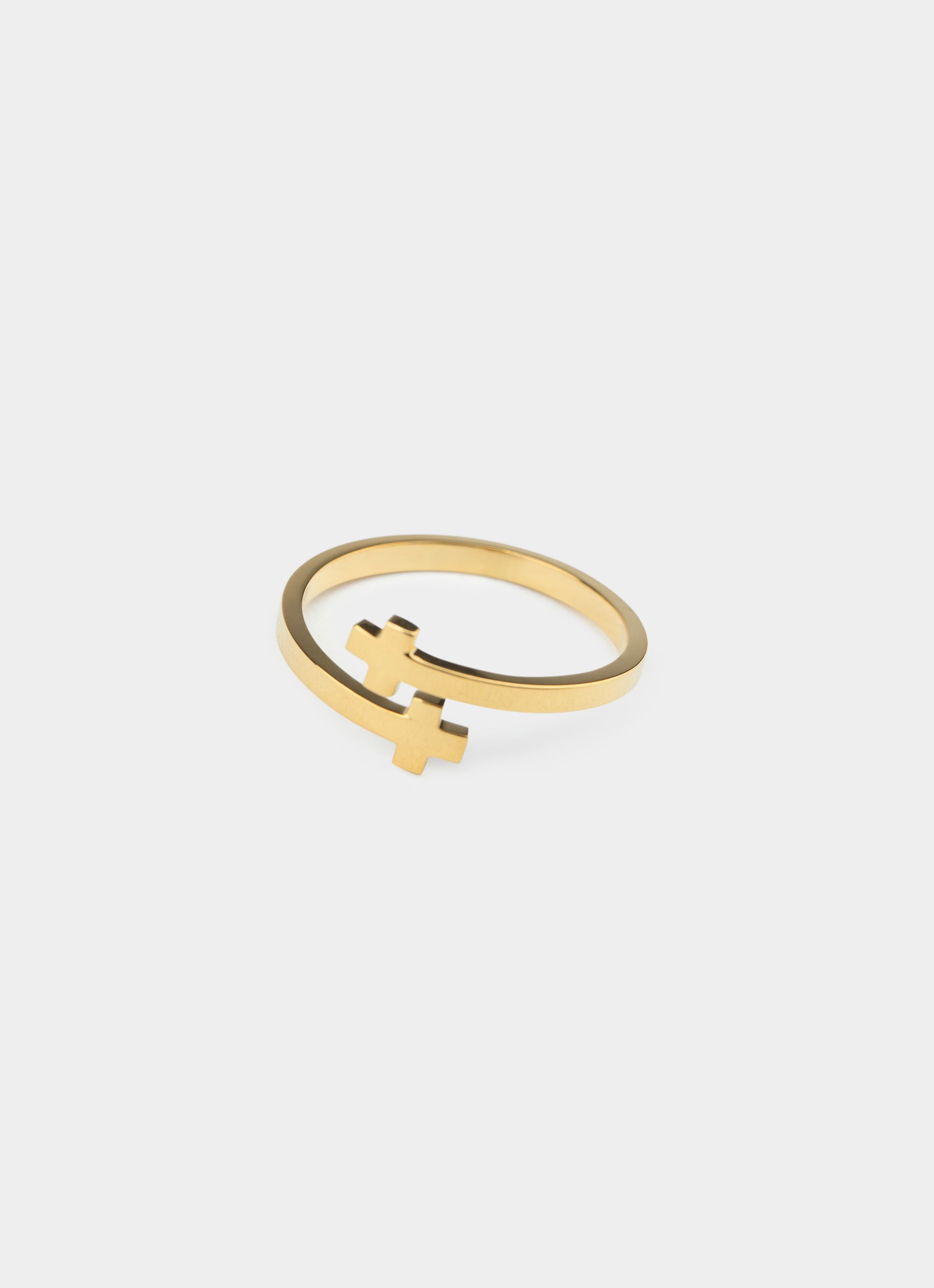 Vendetta Mini Cross Ring - 18k Gold Plated