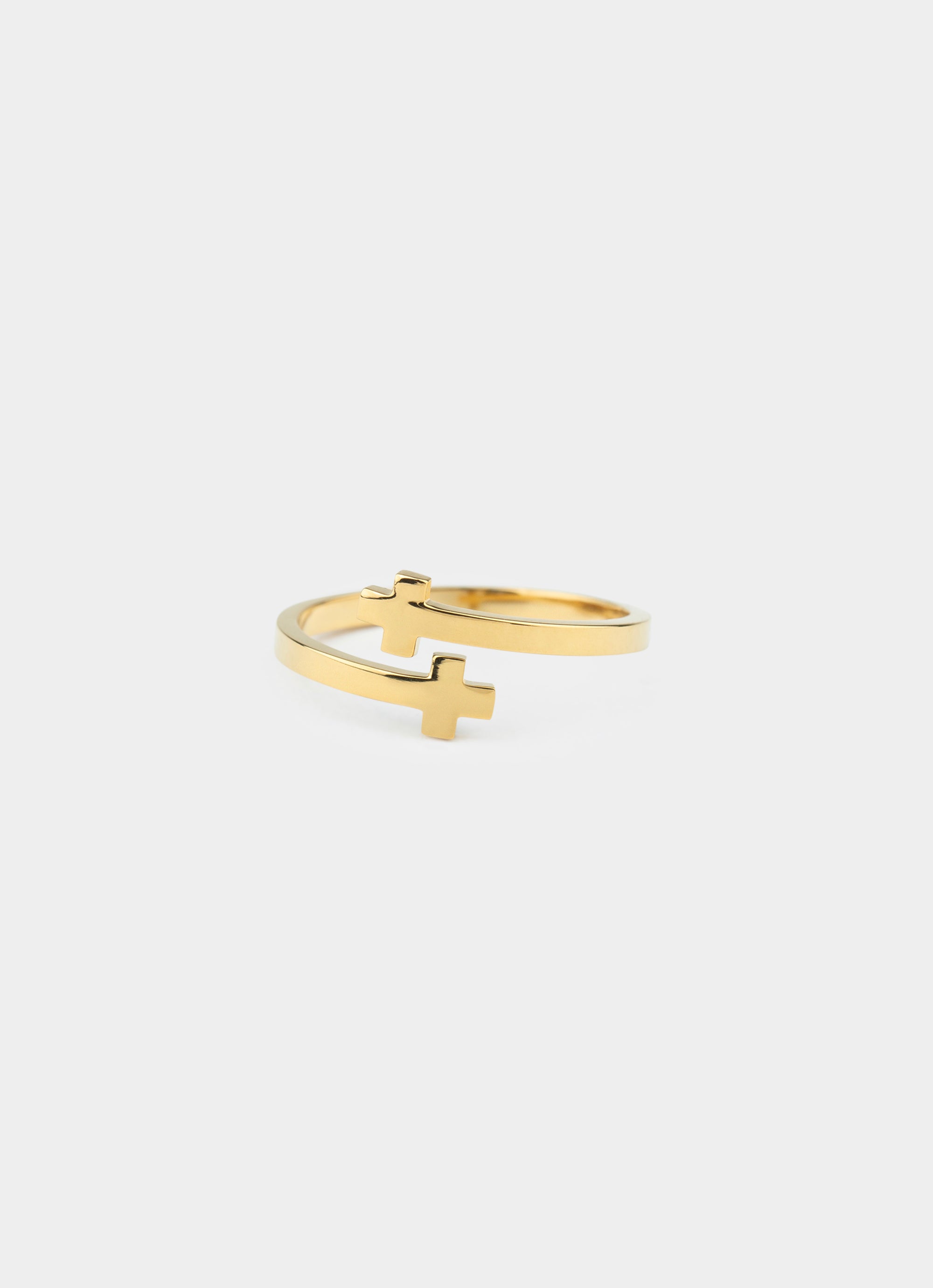 Vendetta Mini Cross Ring - 18k Gold Plated