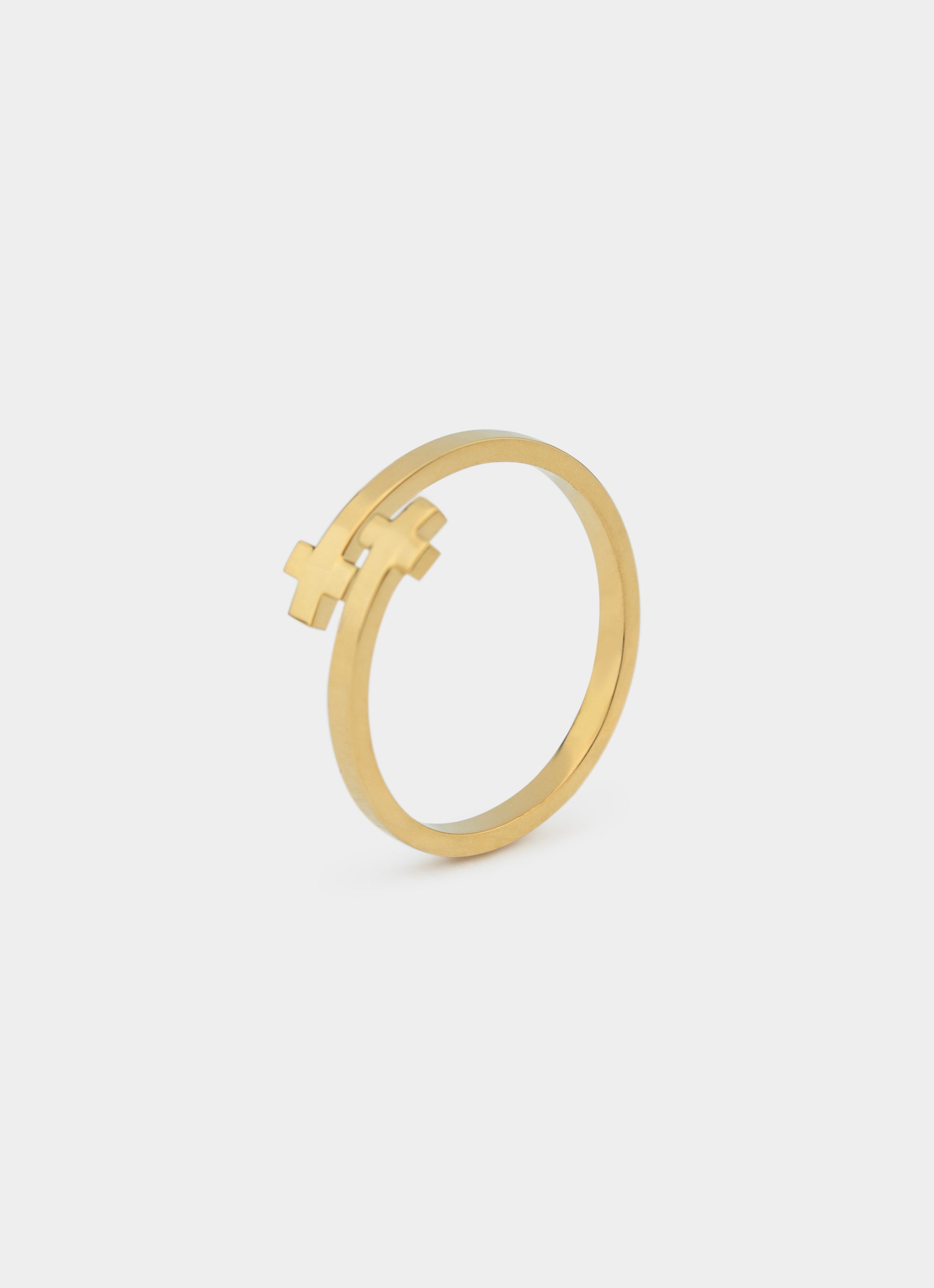 Vendetta Mini Cross Ring - 18k Gold Plated