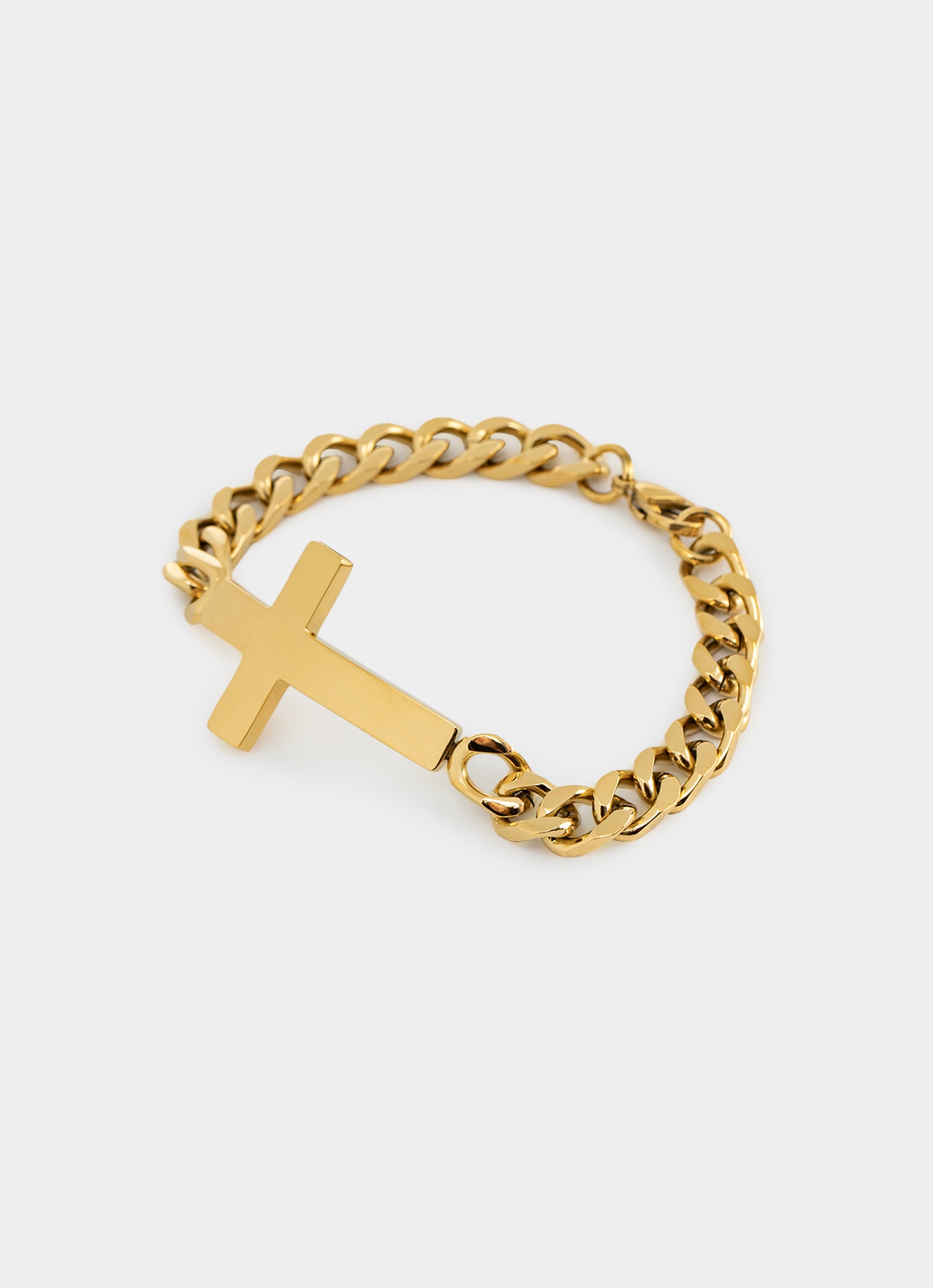 Vendetta Cuban Cross Bracelet S/M - 18k Gold Plated