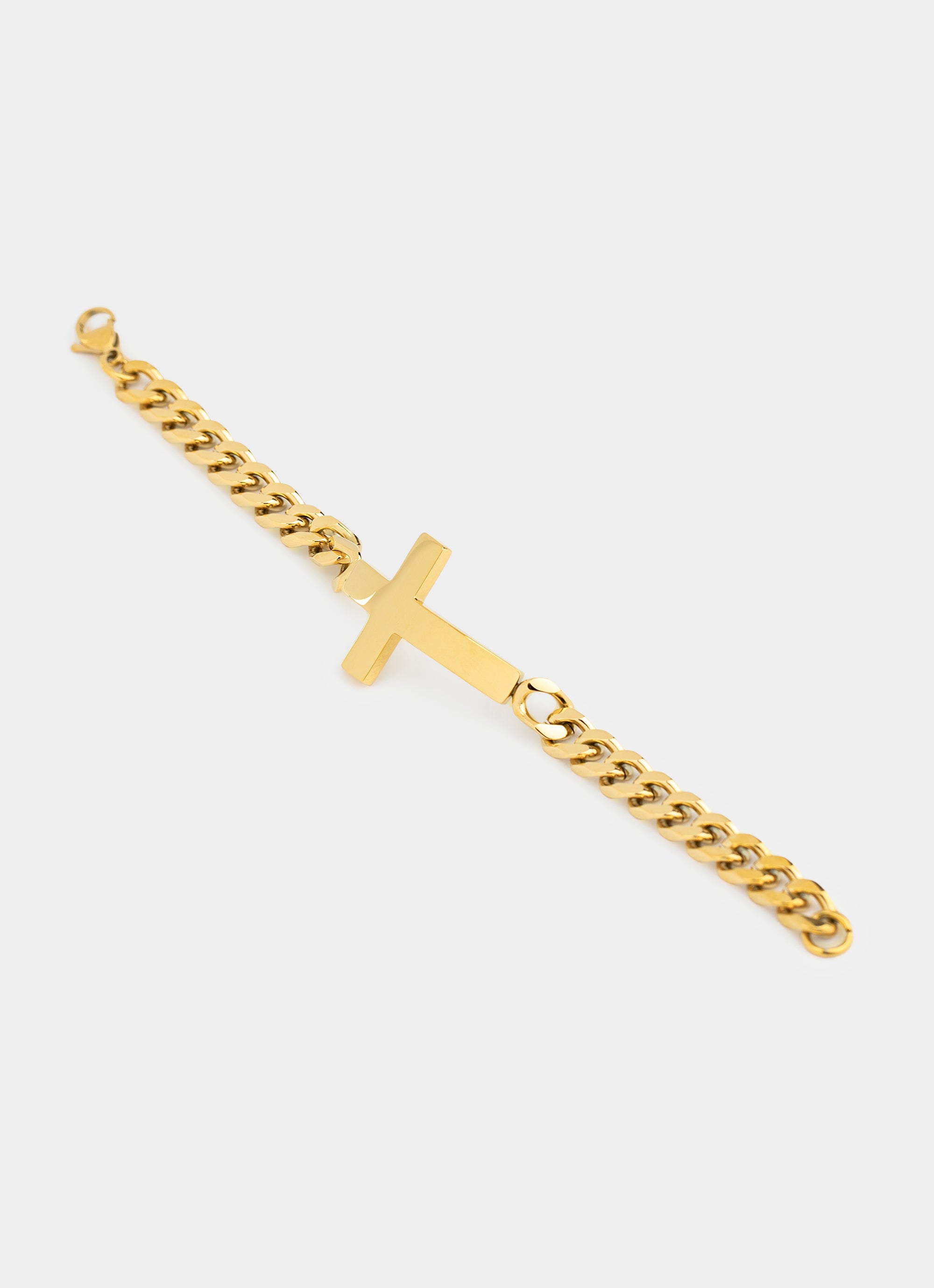 Vendetta Cuban Cross Bracelet S/M - 18k Gold Plated