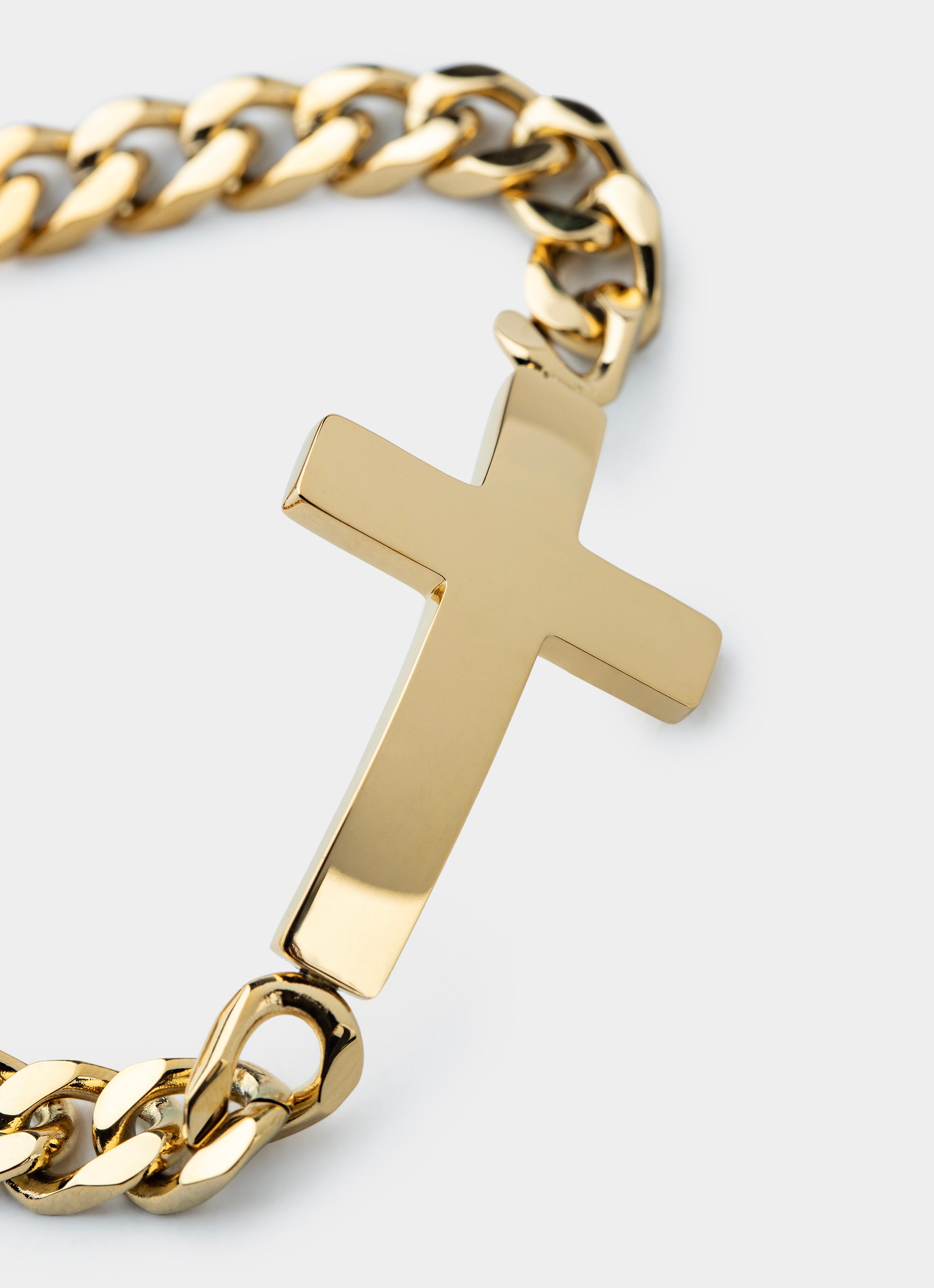 Vendetta Cuban Cross Bracelet S/M - 18k Gold Plated