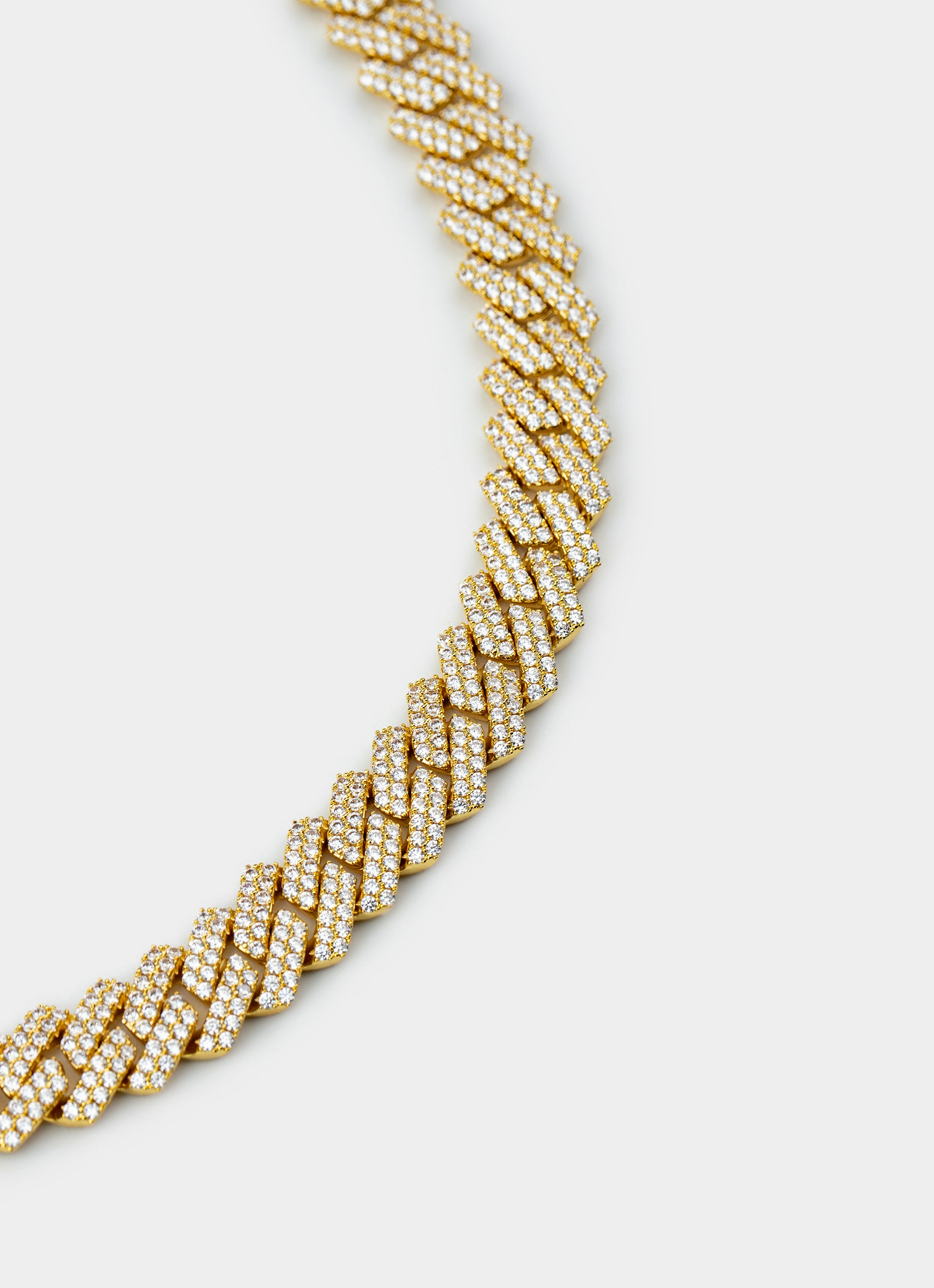 Riviera Prong Necklace - Iced 18K Gold Plated