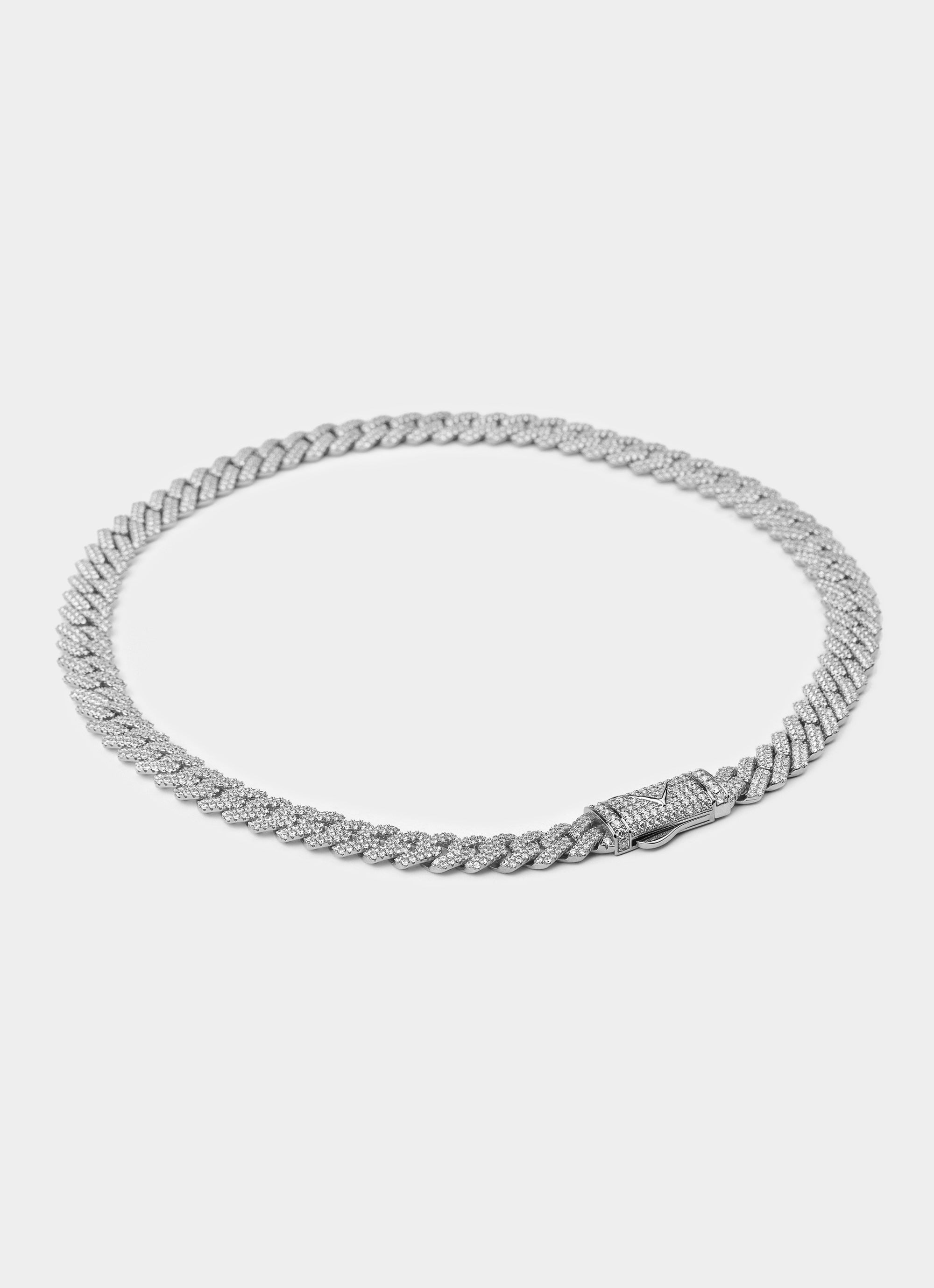 Riviera Prong Necklace - Iced Palladium Plated