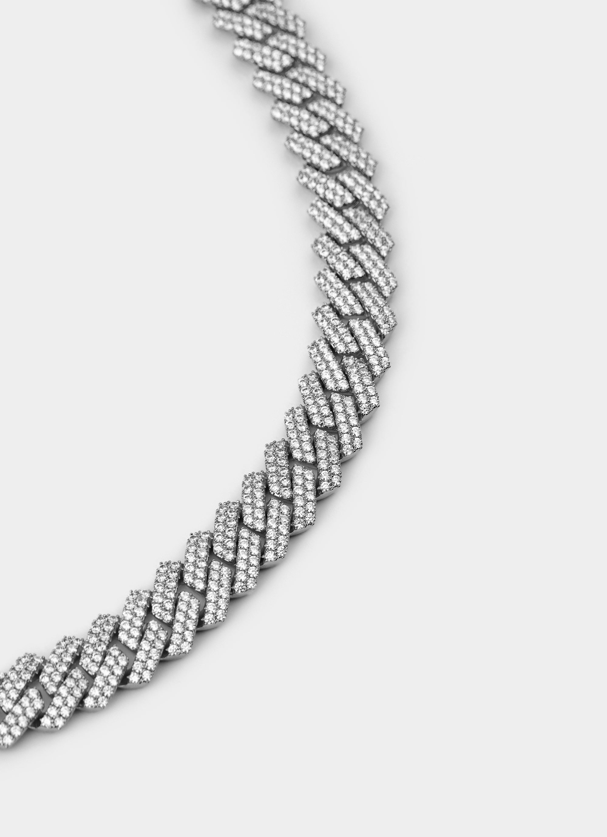 Riviera Prong Necklace - Iced Palladium Plated