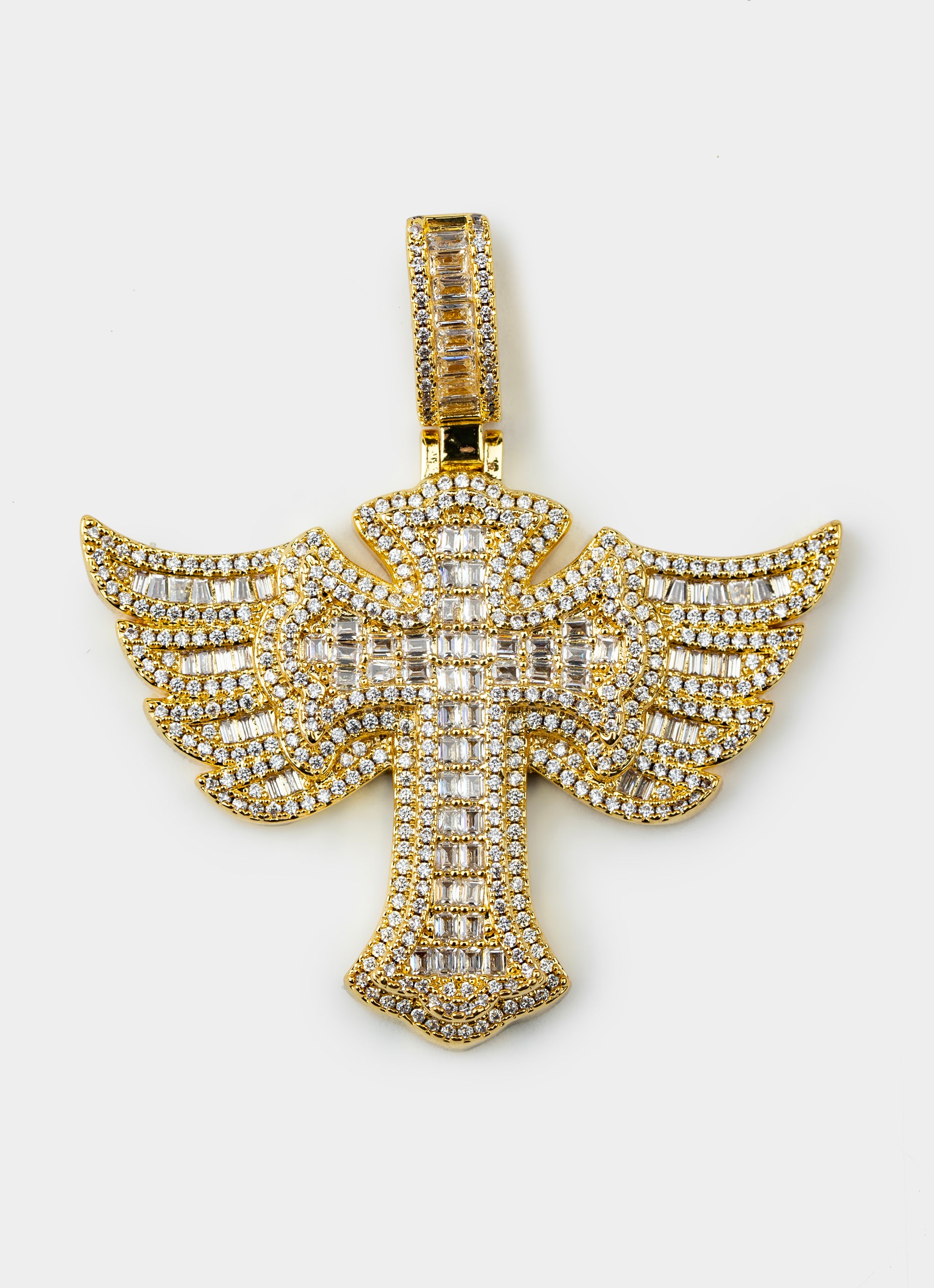 Empire Cross Icy Pendant - 18k Gold Plated