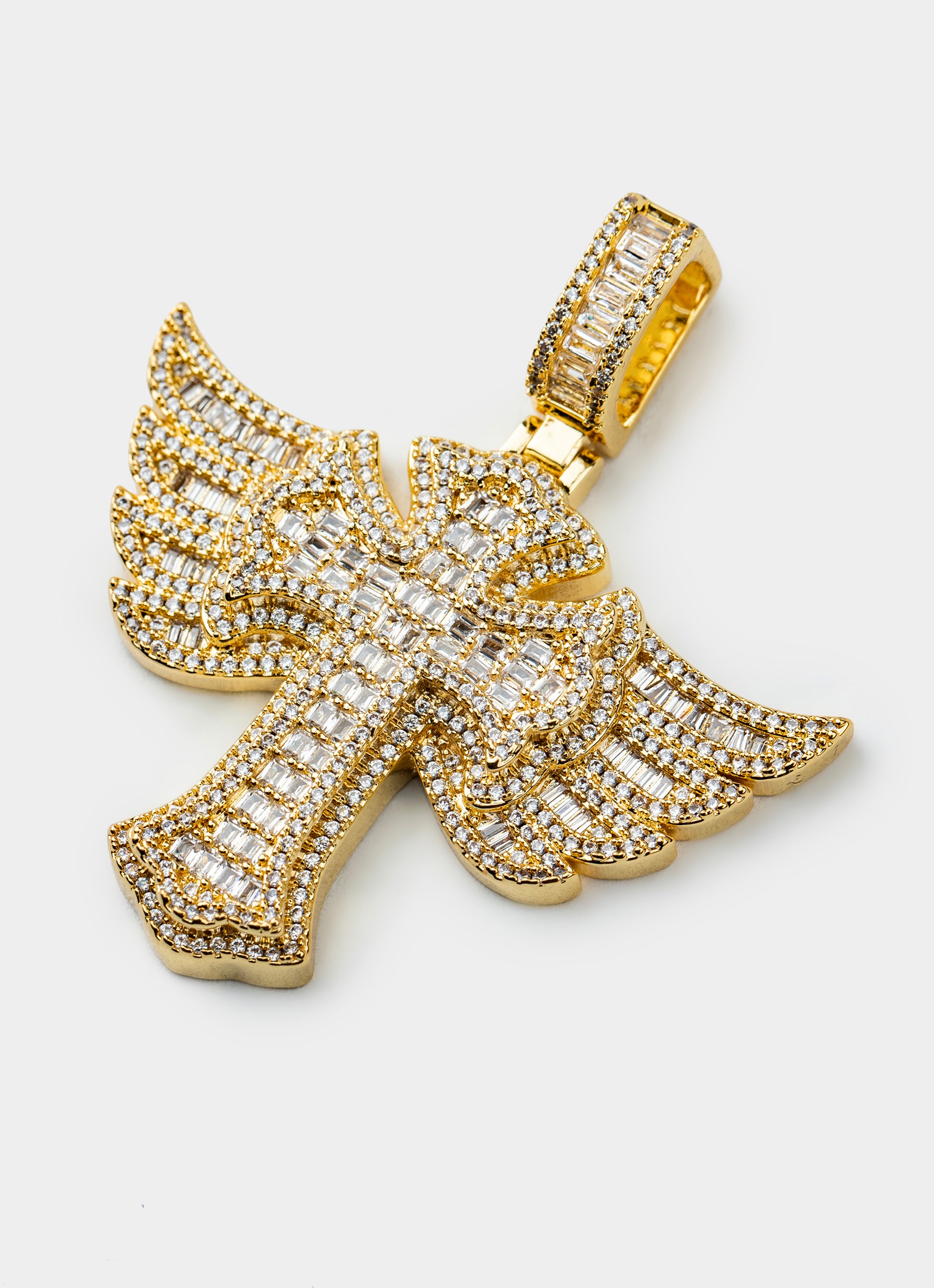 Empire Cross Icy Pendant - 18k Gold Plated