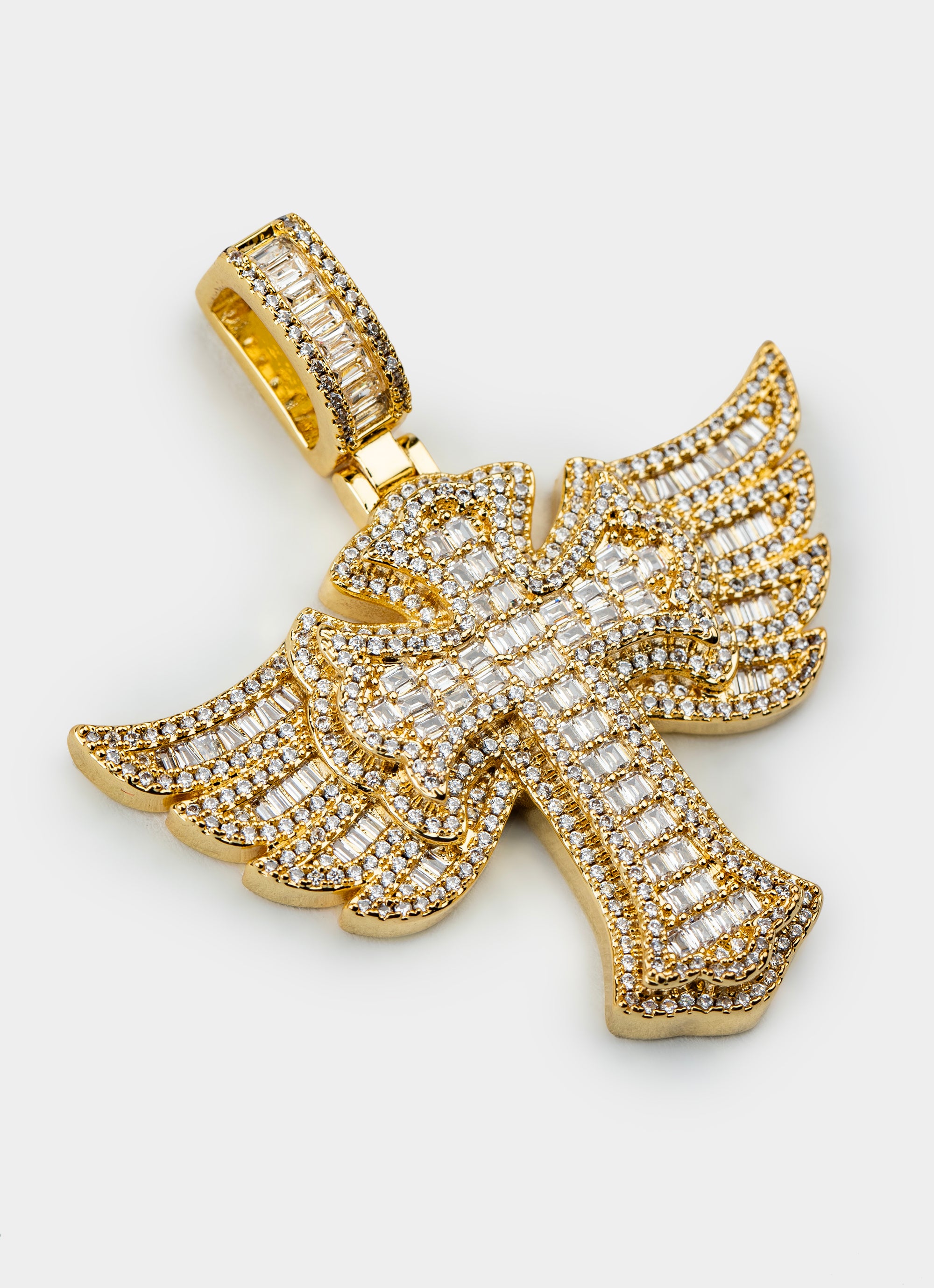 Empire Cross Icy Pendant - 18k Gold Plated