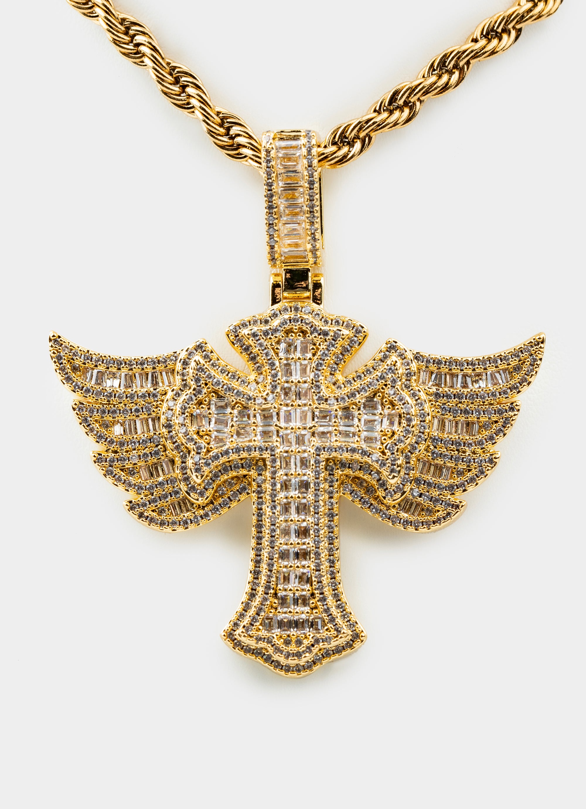 Empire Cross Icy Pendant - 18k Gold Plated