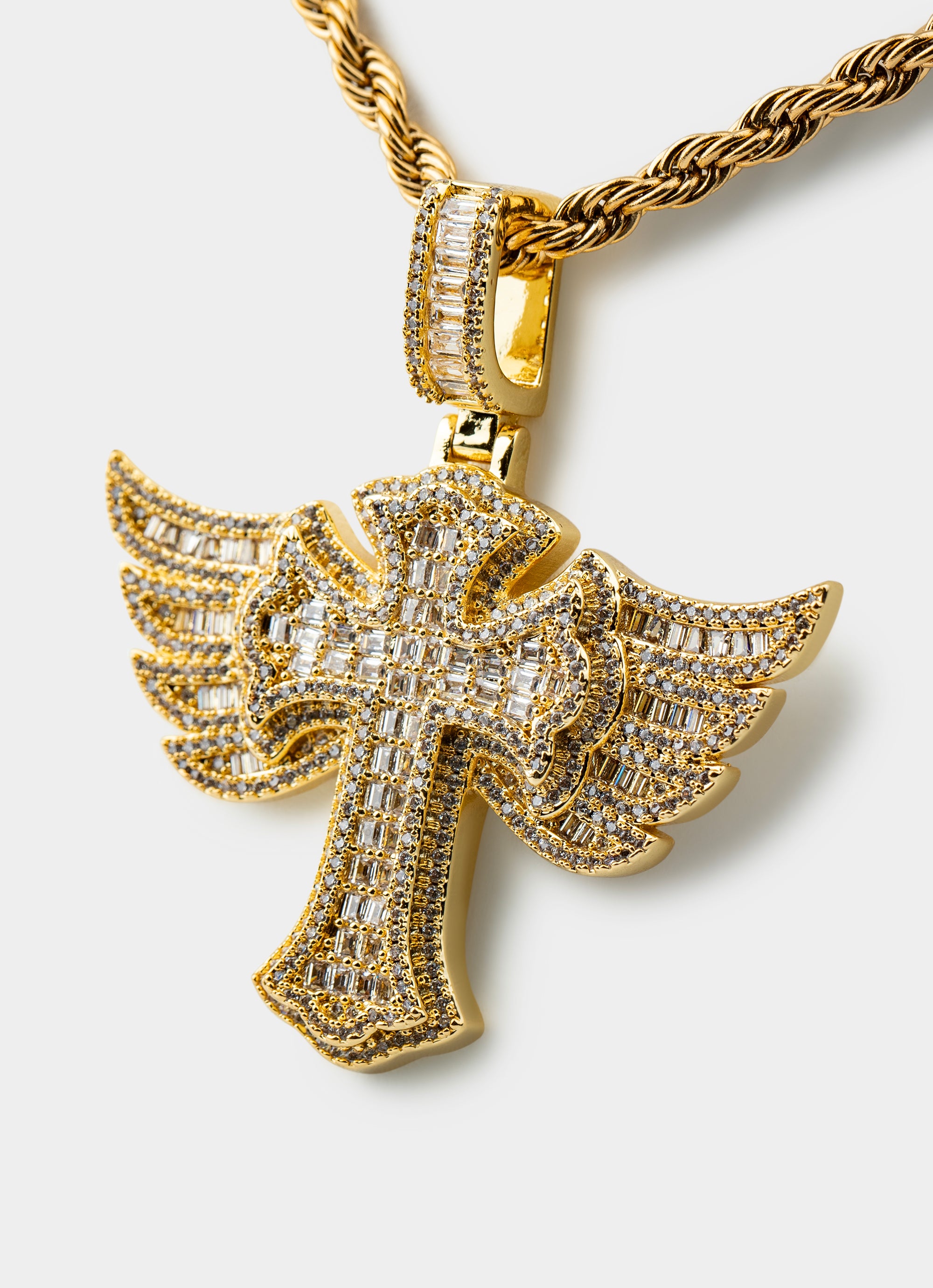 Empire Cross Icy Pendant - 18k Gold Plated