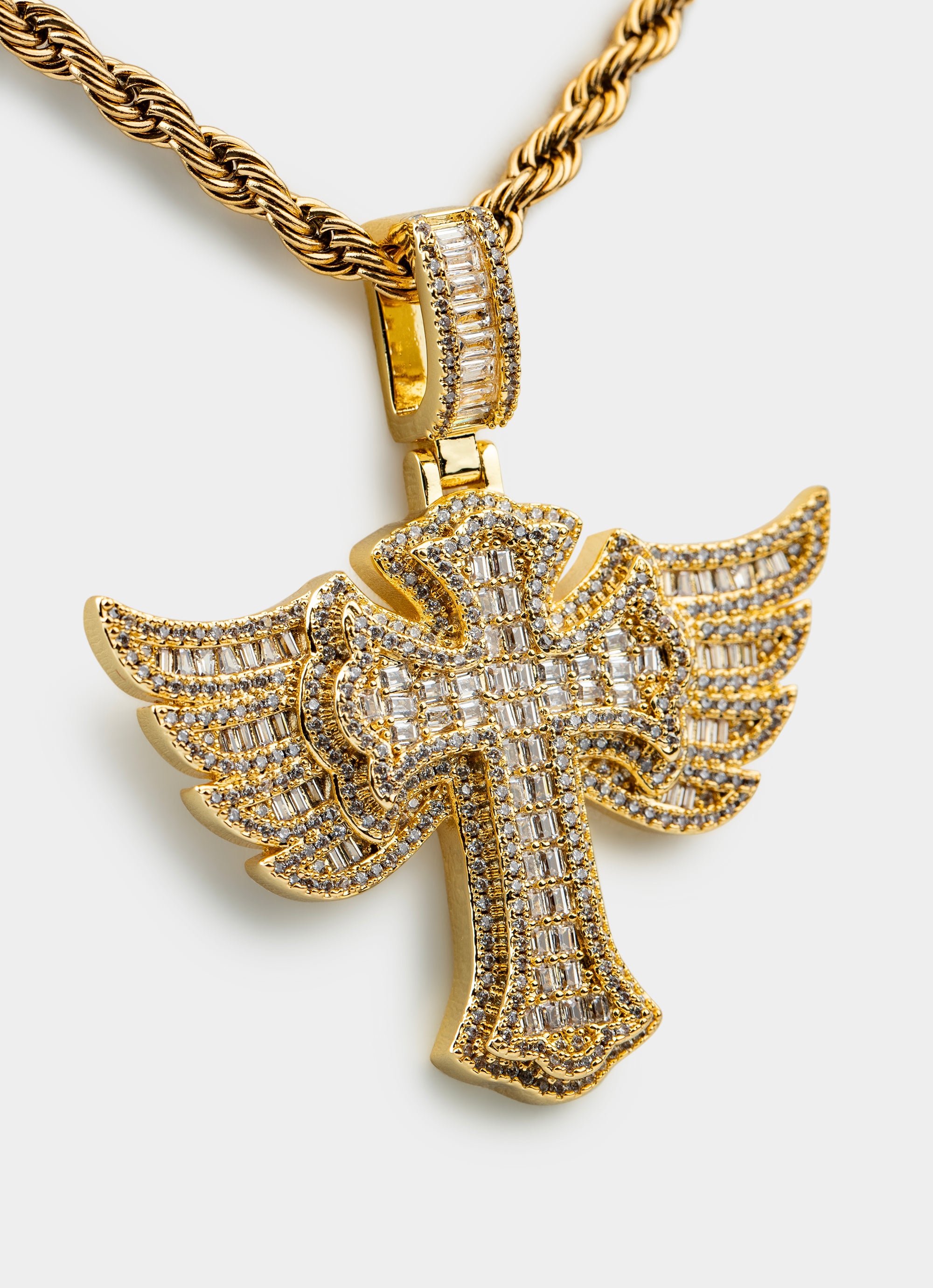 Empire Cross Icy Pendant - 18k Gold Plated