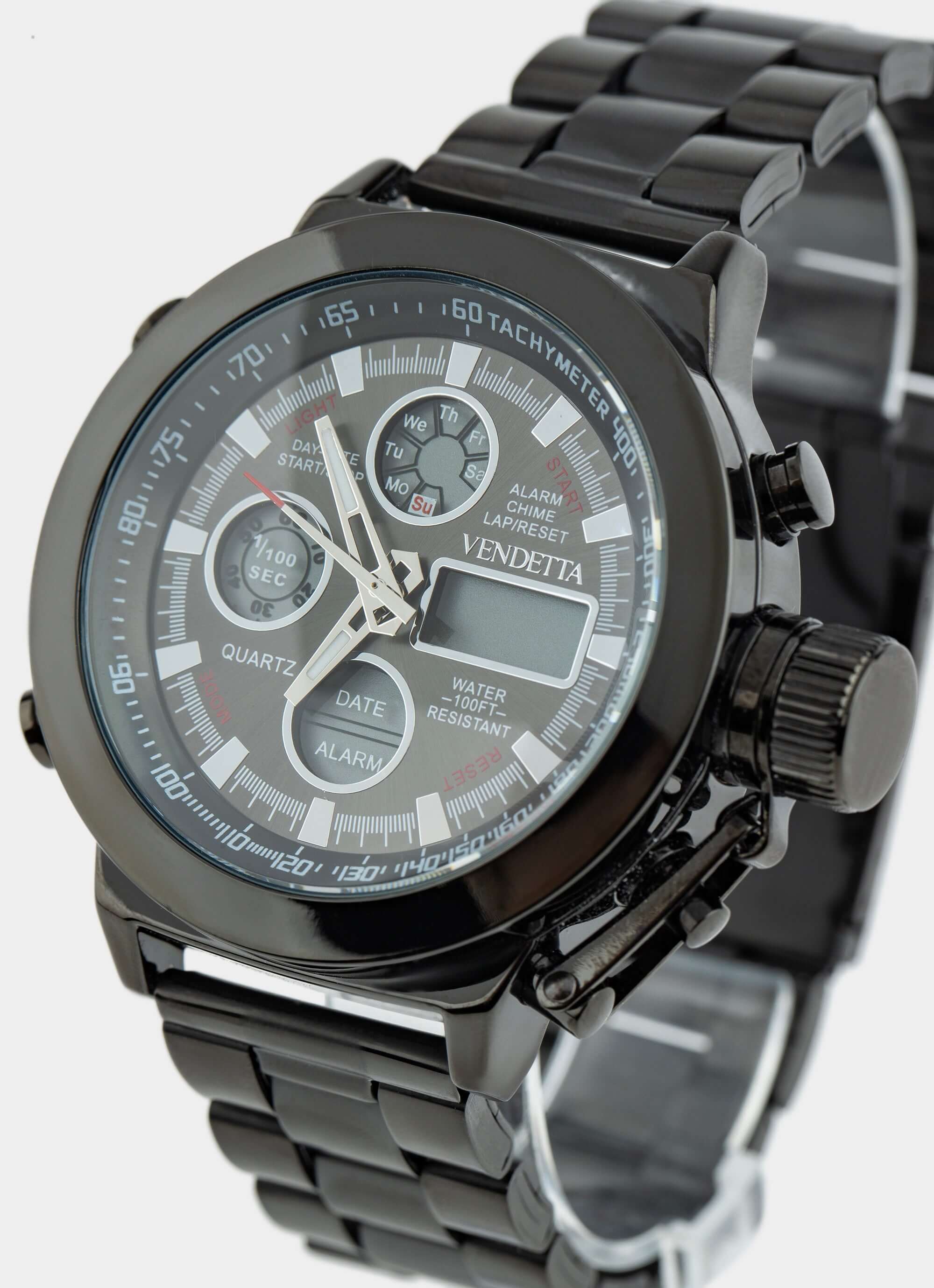 Zinc Alloy watch – Enforcer Watch - Black – Vendetta Jewellery