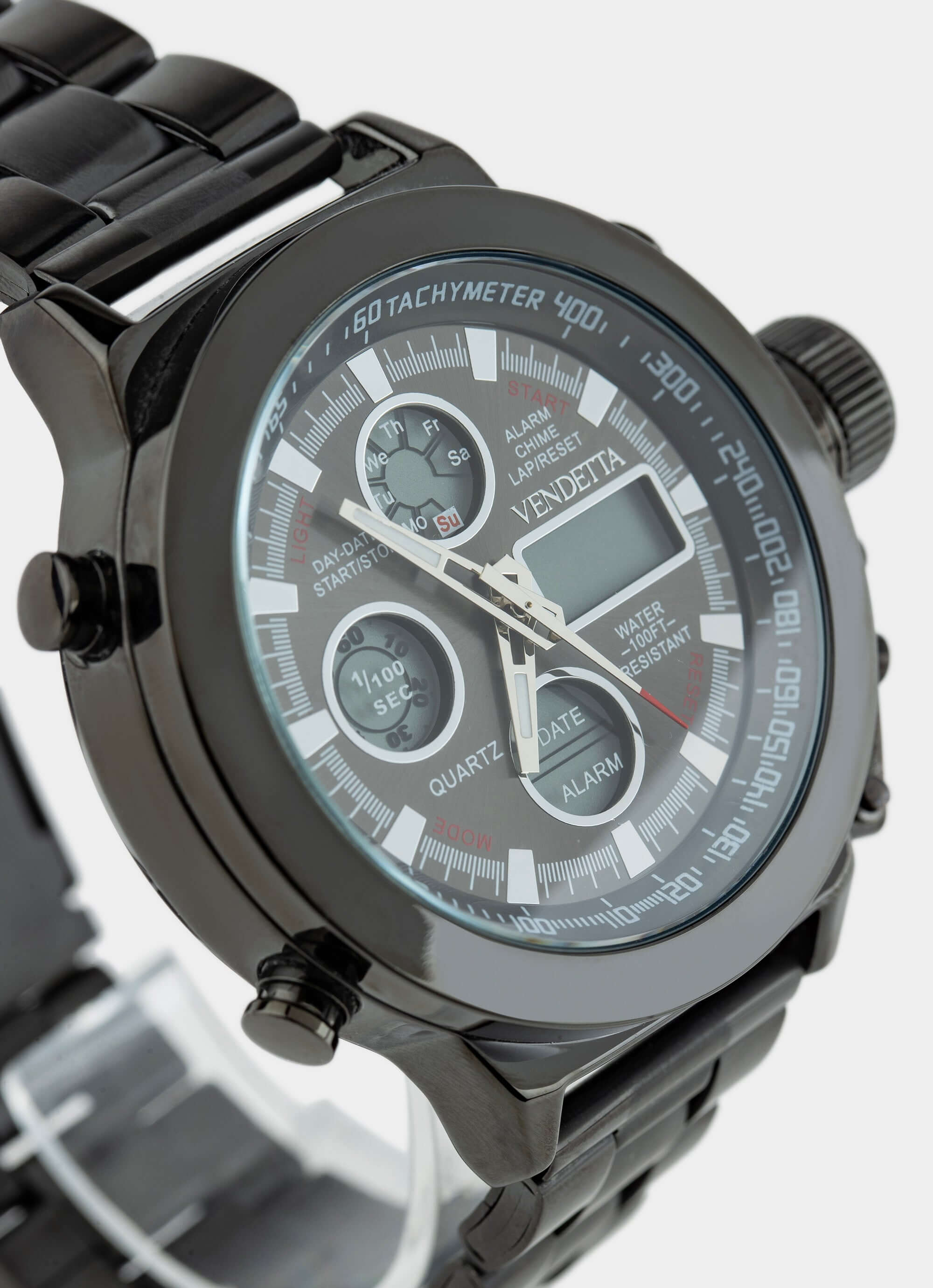 Stainless steel watch – Enforcer Watch - Black – Vendetta Jewellery