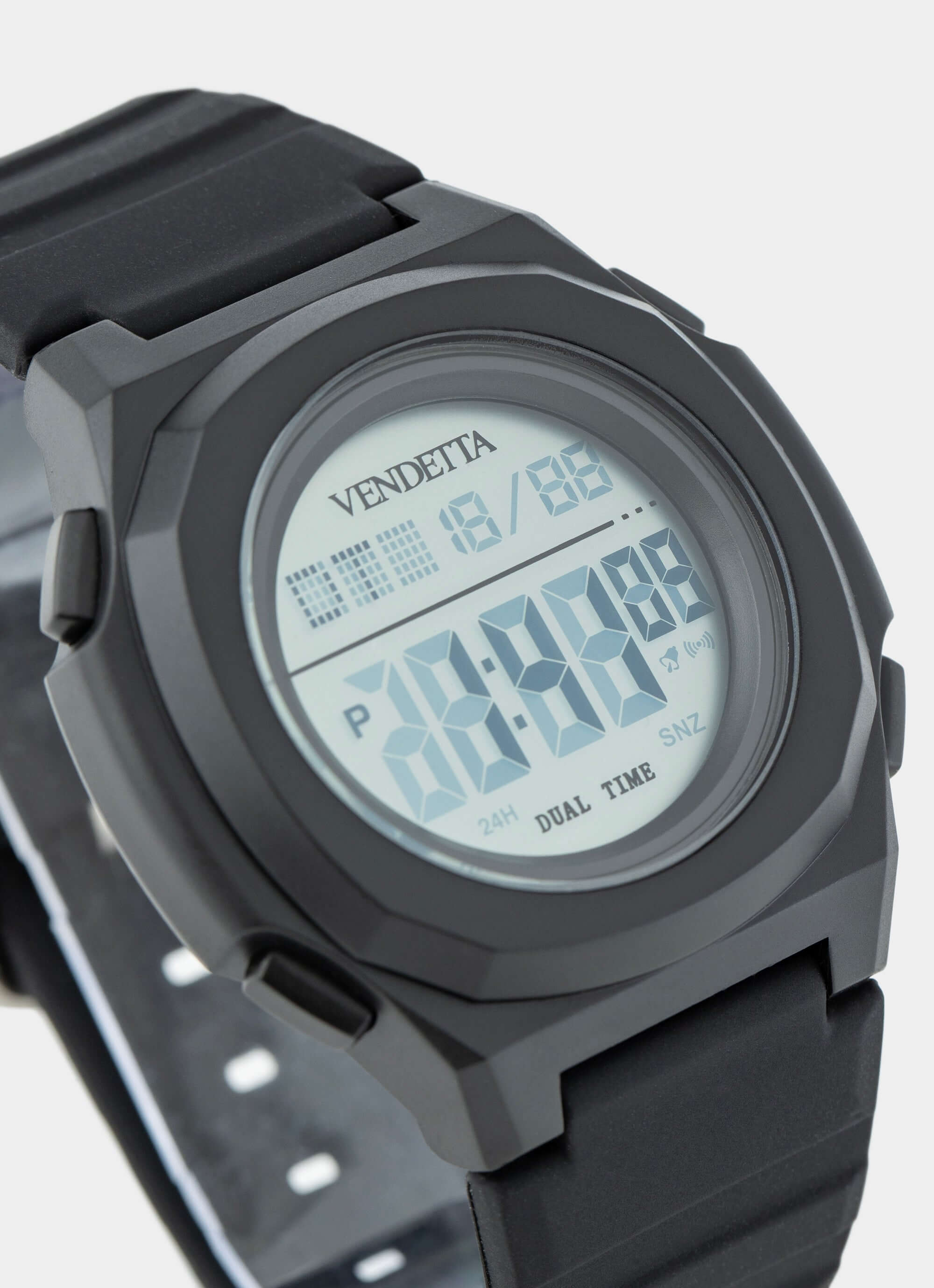 silicone watch – digital display – Night Racer Watch - Black – Vendetta Jewellery
