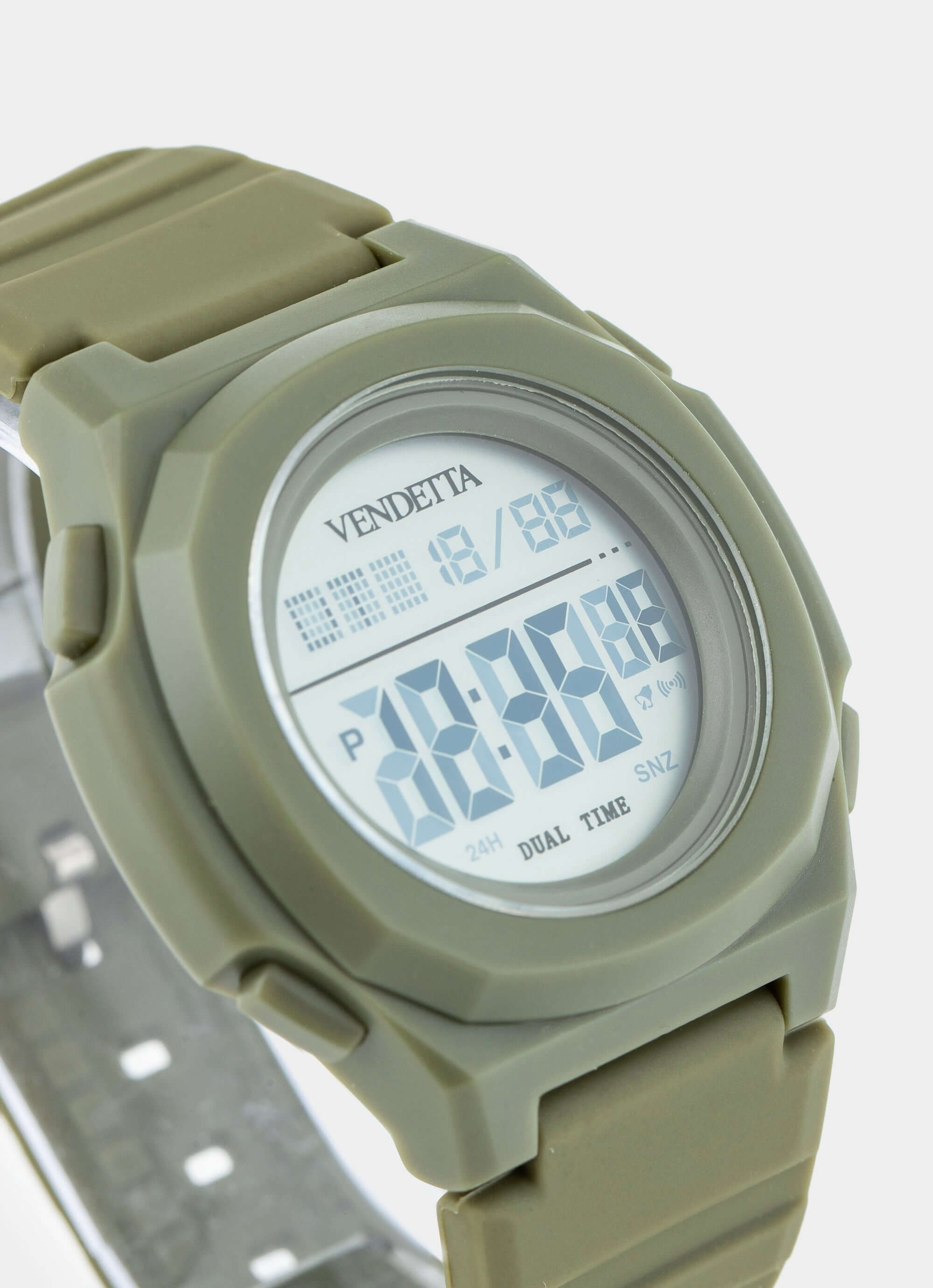 silicone watch – digital display – Night Racer Watch - Army Green
