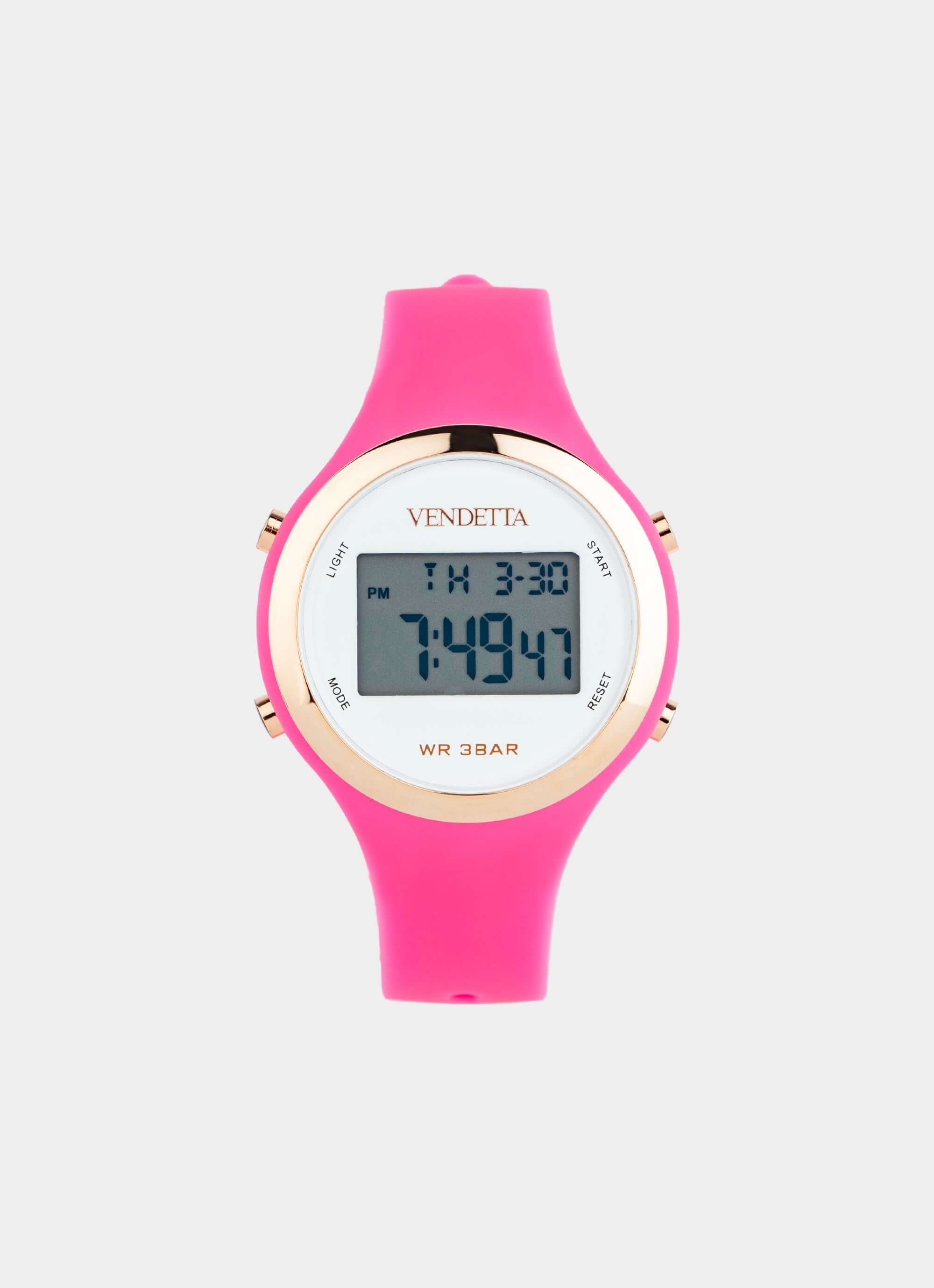 Silicone watch – Digital display – Dreamtime Watch - Fuchsia Pink