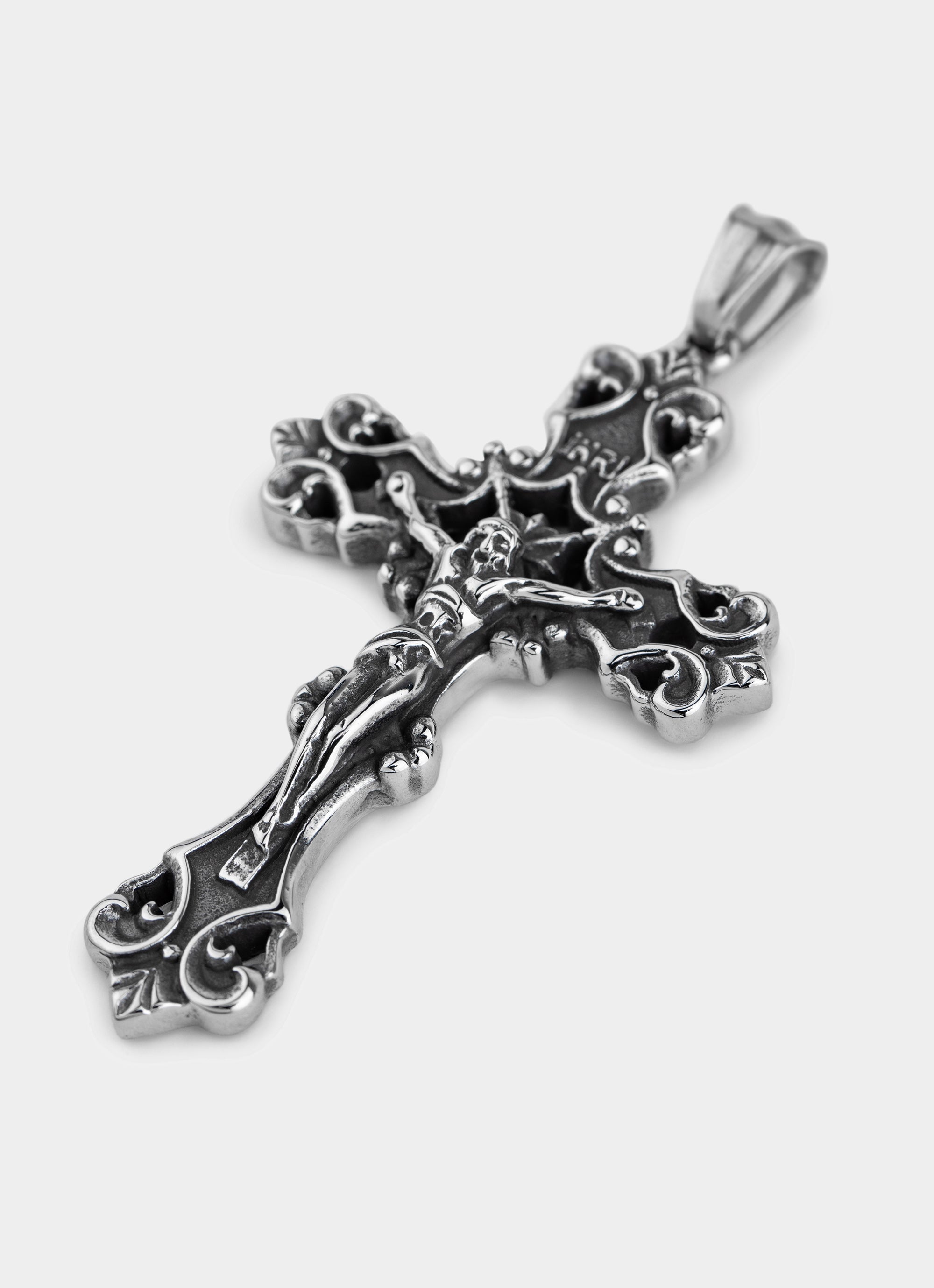 Crucible Cross Pendant - Burnished Stainless Steel