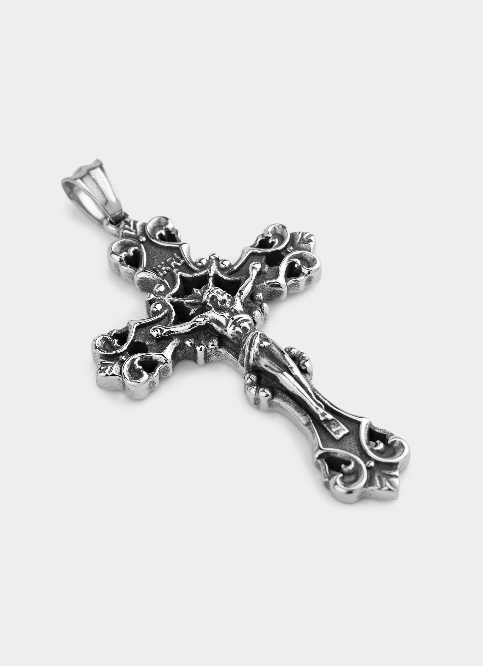 Crucible Cross Pendant - Burnished Stainless Steel