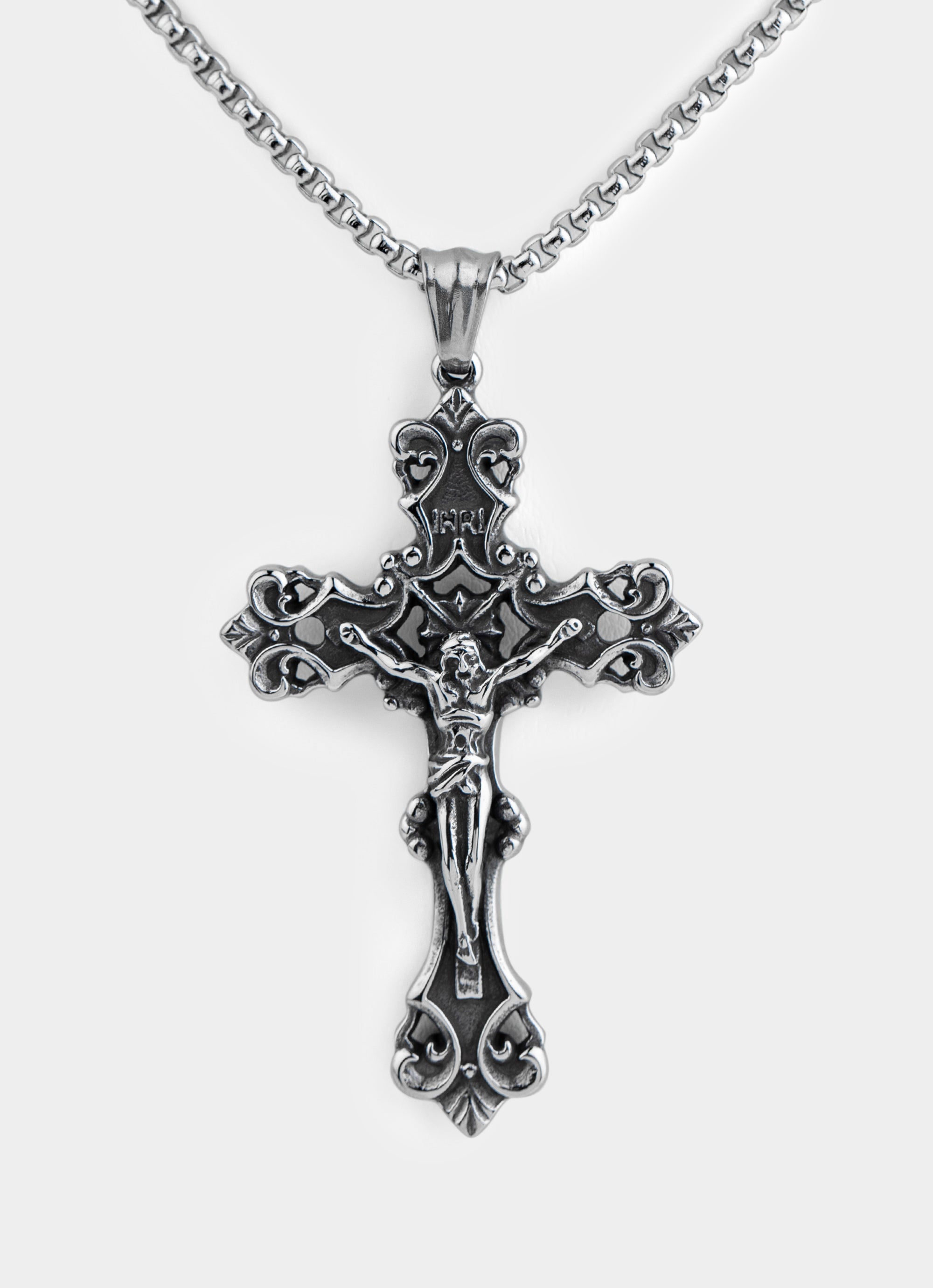 Crucible Cross Pendant - Burnished Stainless Steel