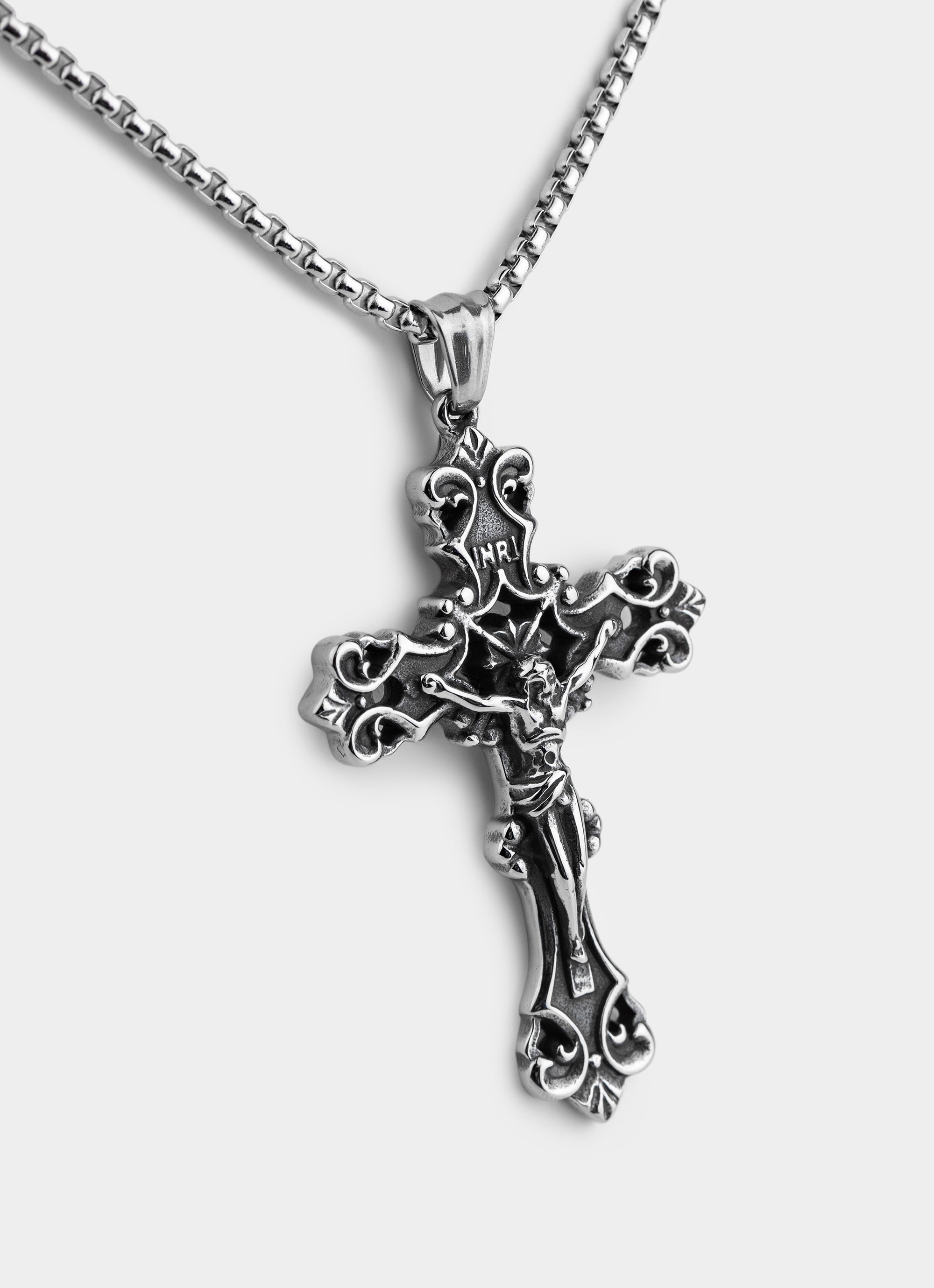 Crucible Cross Pendant - Burnished Stainless Steel