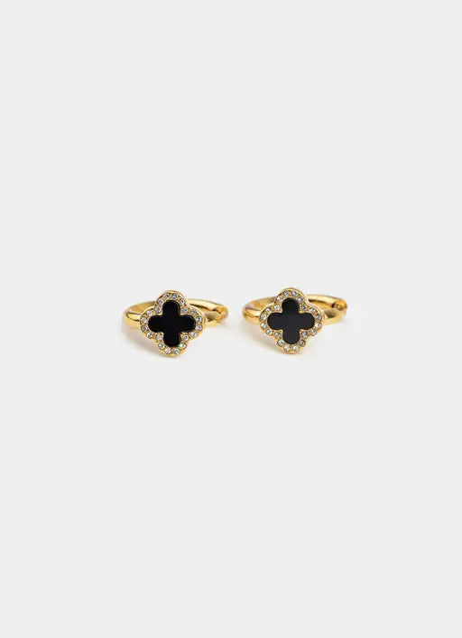 Four Leaf Hoop Earring - 18K Gold Plated