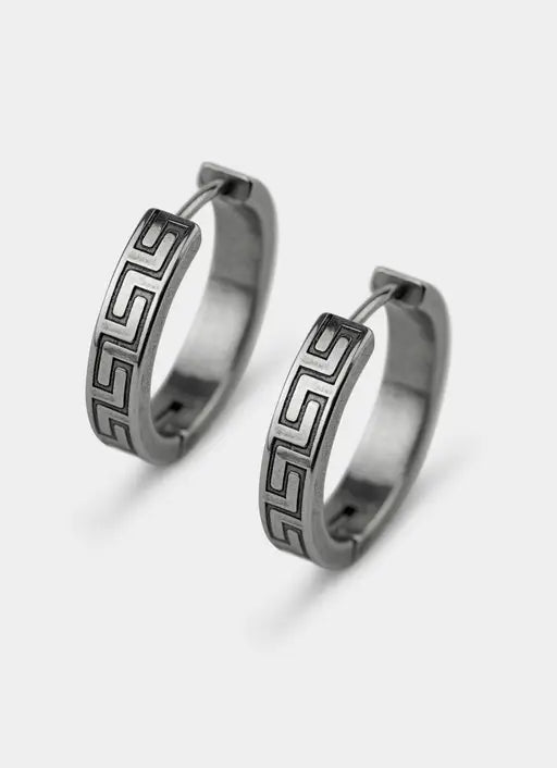 Greca Band Earring 16mm - Stainless Steel
