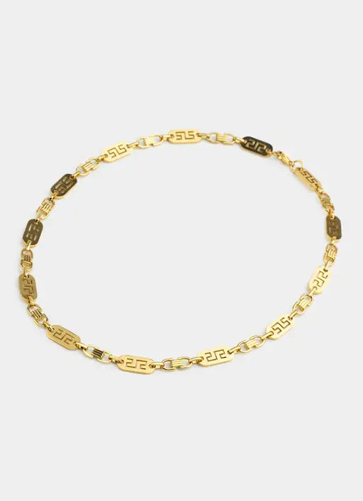 Greca Plate Necklace 10mm - 18K Gold Plated