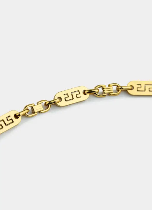 Greca Plate Necklace 6mm - 18K Gold Plated