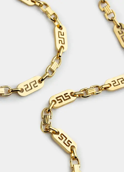Greca Plate Necklace 8mm - 18K Gold Plated