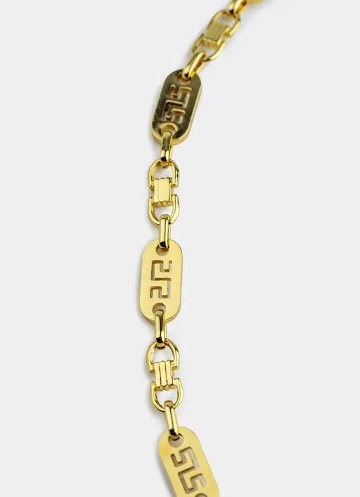 Greca Plate Necklace 8mm - 18K Gold Plated