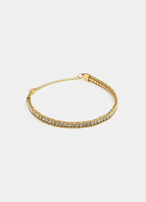 Icy Double Cuban Bracelet - 18K Gold Plated