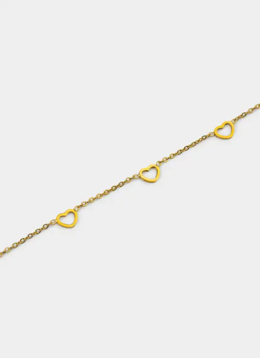 Mini Heart Charm Bracelet - 18K Gold Plated