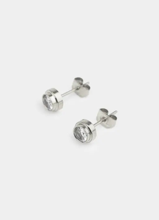 Mounted Stud Earrings - Stainless Steel