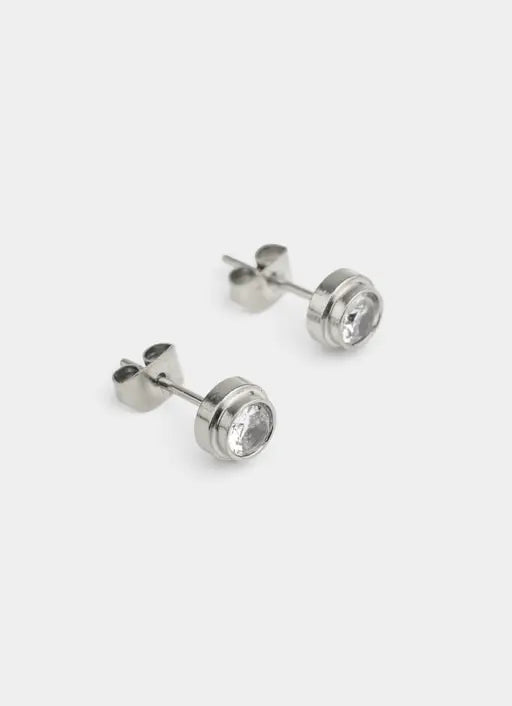 Mounted Stud Earrings - Stainless Steel